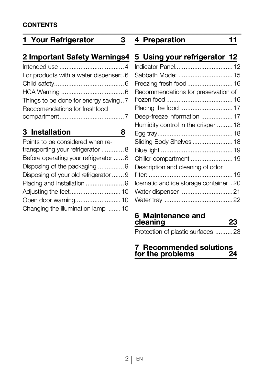 Blomberg DND 1976 XT manual Your Refrigerator Preparation Important Safety Warnings4, Installation, Using your refrigerator 