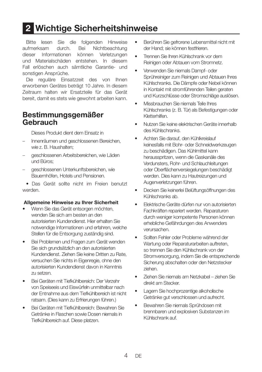 Blomberg DND 9977 PD Wichtige Sicherheitshinweise, Bestimmungsgemäßer Gebrauch, Allgemeine Hinweise zu Ihrer Sicherheit 