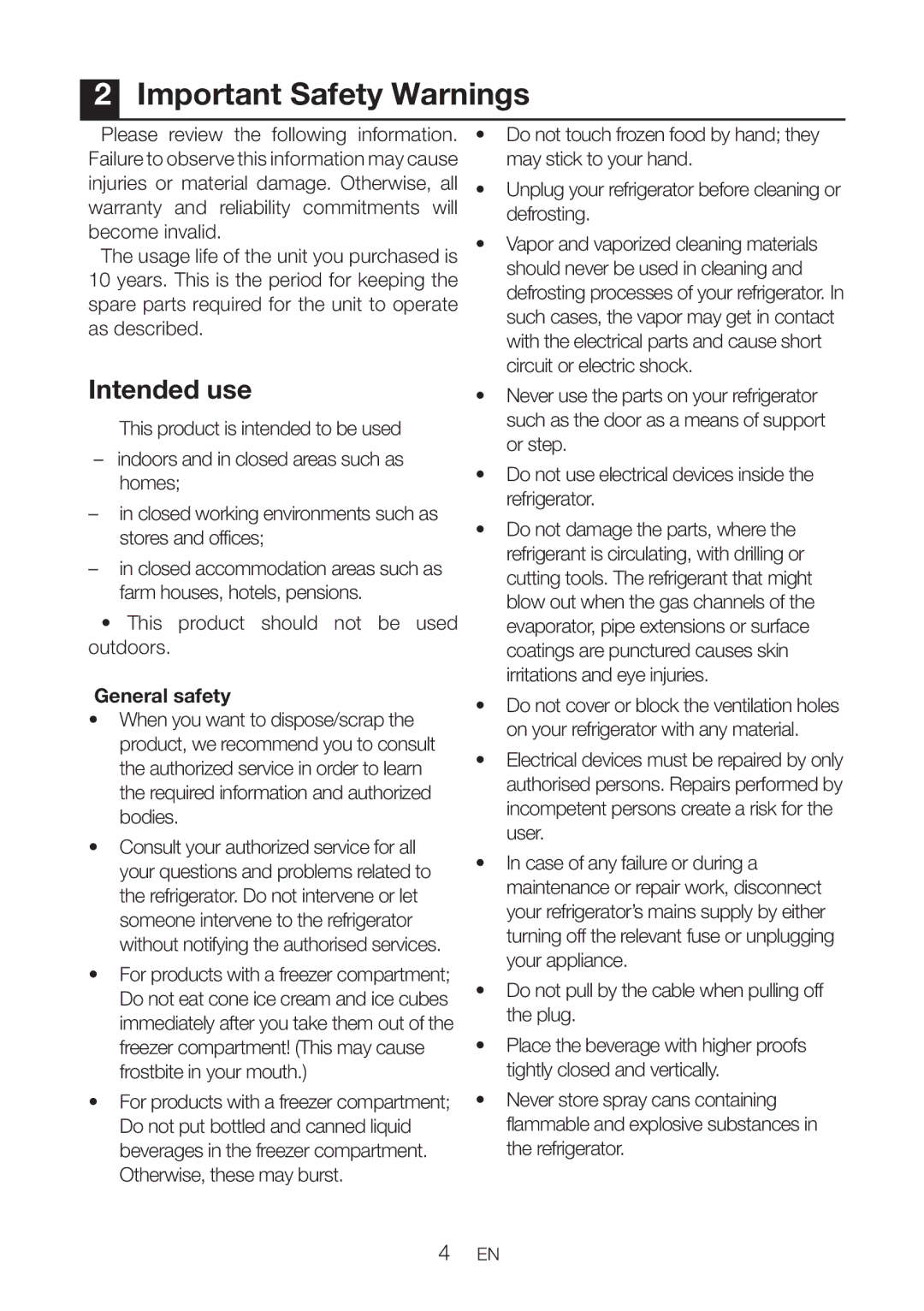 Blomberg DND 9977 PD manual Important Safety Warnings, Intended use, General safety 