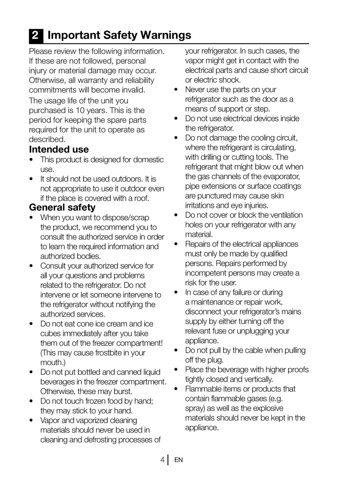 Blomberg DSM 9651 A+ Important Safety Warnings, Intended use, General safety, This product is designed for domestic use 