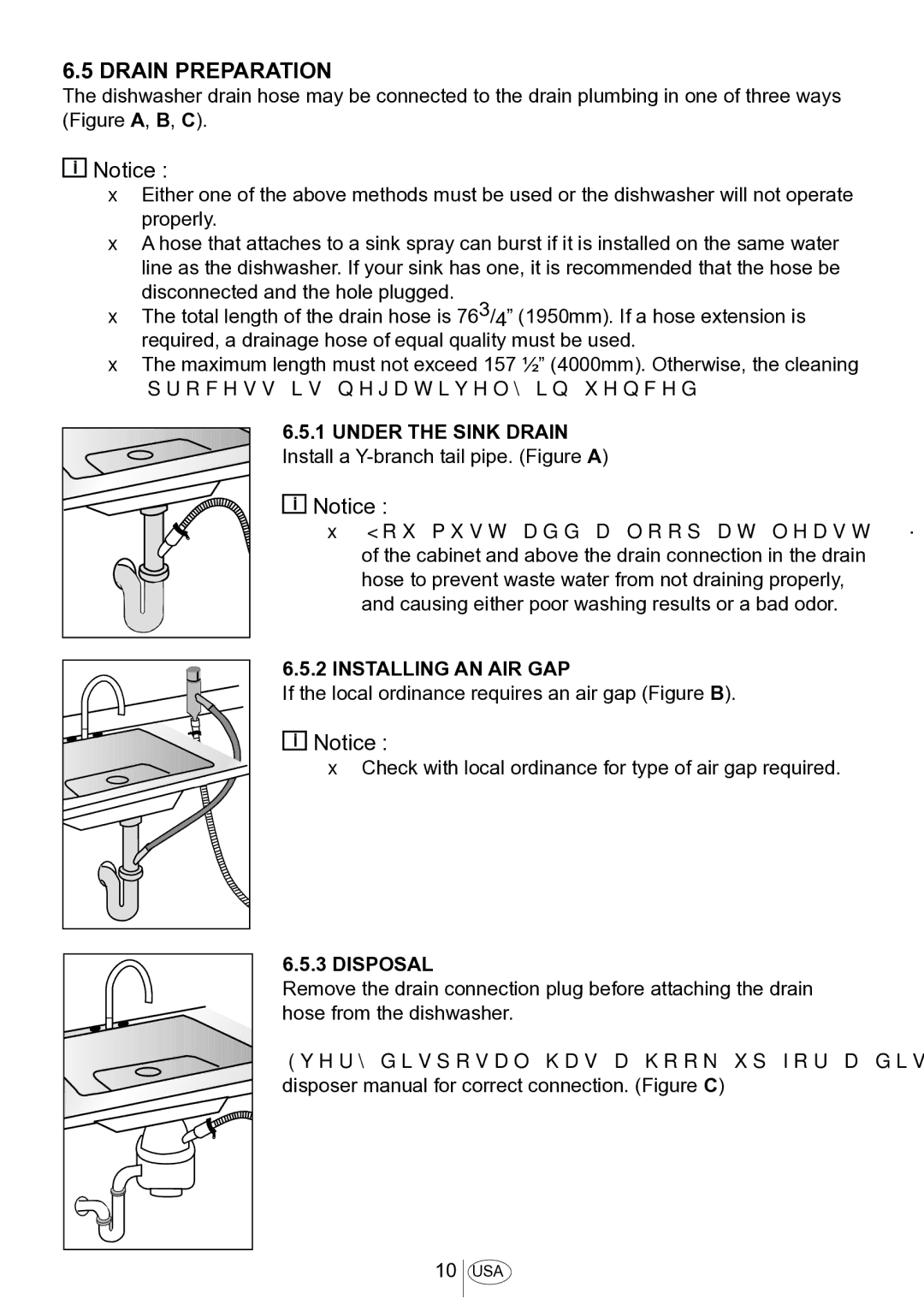 Blomberg DWS 54100 FBI, DWS 54100 SS installation manual Drain Preparation, Installing AN AIR GAP, Disposal 