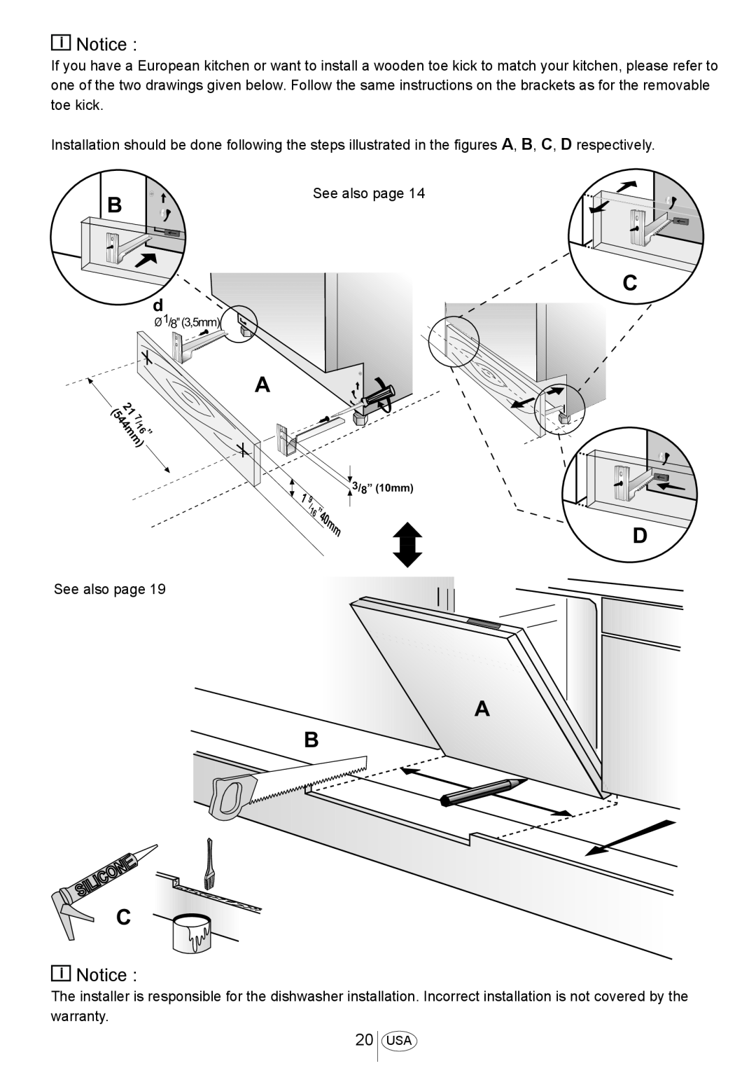 Blomberg DWS 54100 FBI, DWS 54100 SS installation manual See also page 