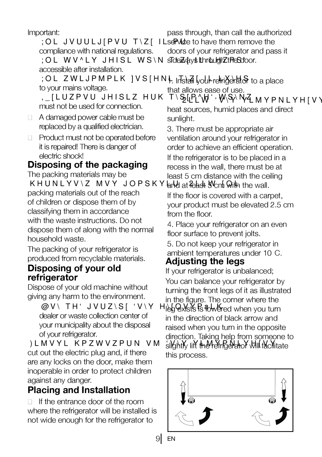 Blomberg FNT 9670 ET, FNT 9670 XT Disposing of the packaging, Disposing of your old refrigerator, Placing and Installation 