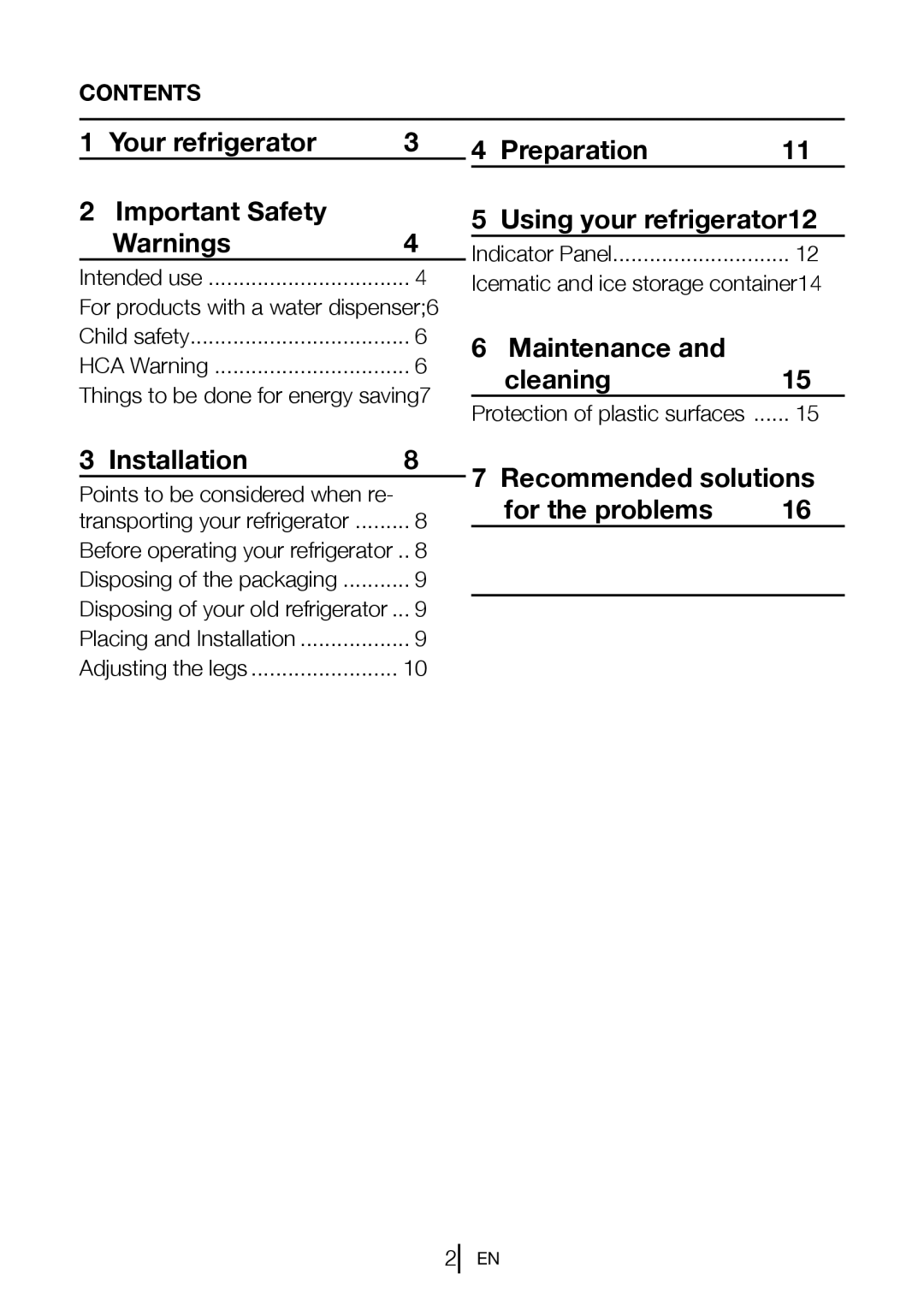 Blomberg FNT 9681 XA+ Your refrigerator Important Safety, Preparation Using your refrigerator12, Maintenance Cleaning15 