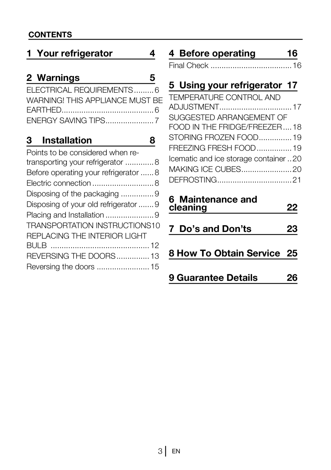 Blomberg KGM 9680 PX manual Your refrigerator, Installation, Before operating, Using your refrigerator 