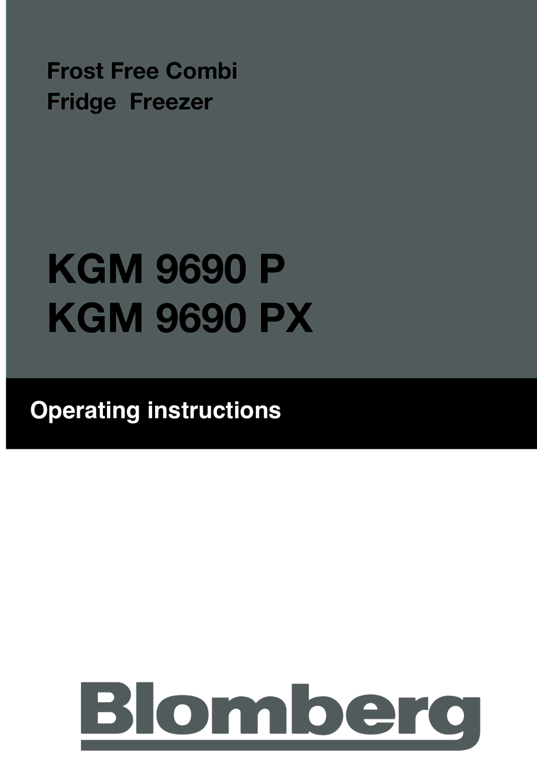 Blomberg manual KGM 9690 P KGM 9690 PX 