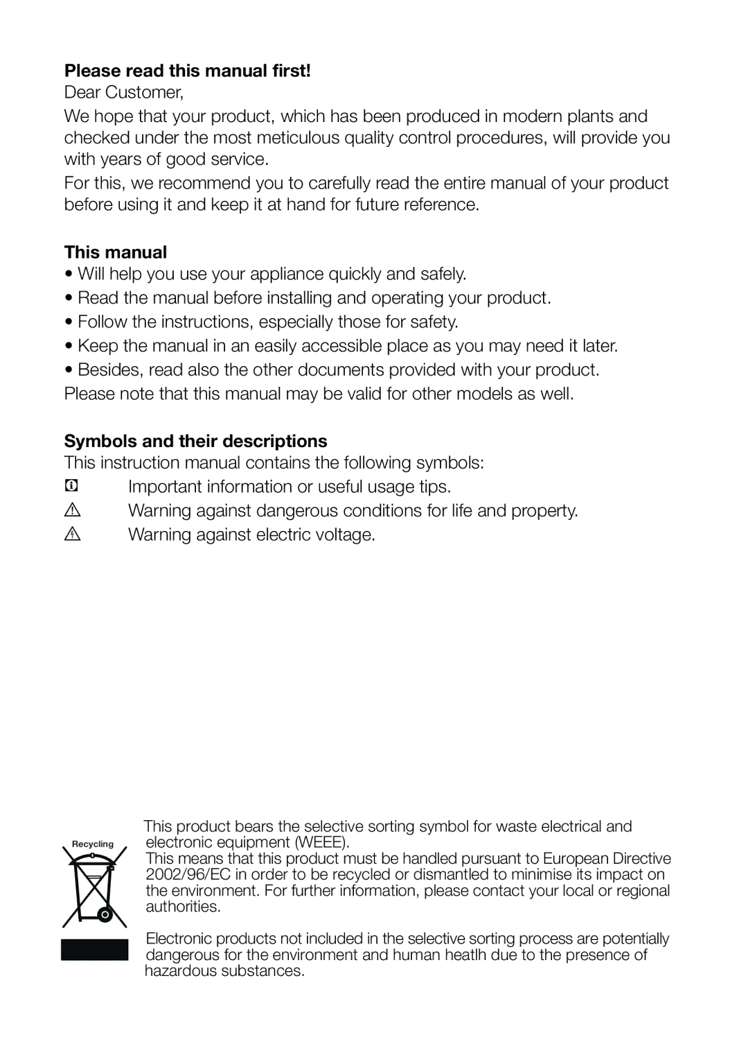 Blomberg KGM 9690 instruction manual Please read this manual first 