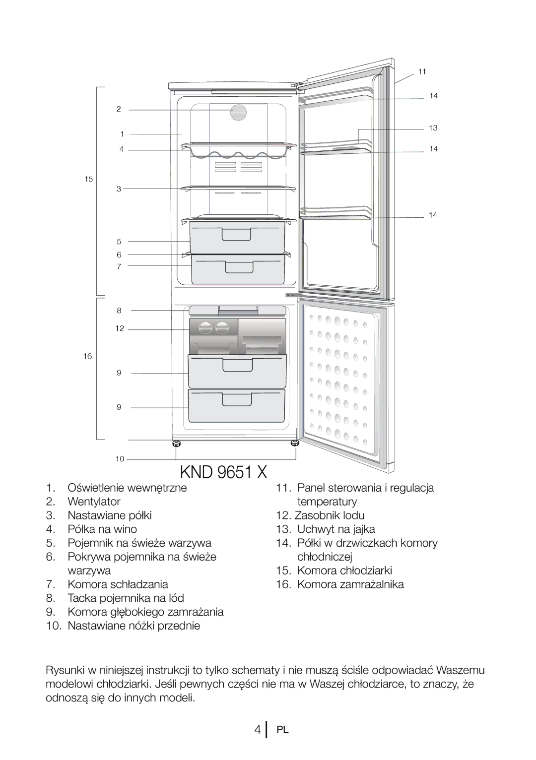 Blomberg KND 9651 A+, KND 9651 XA+ operating instructions Oświetlenie wewnętrzne 