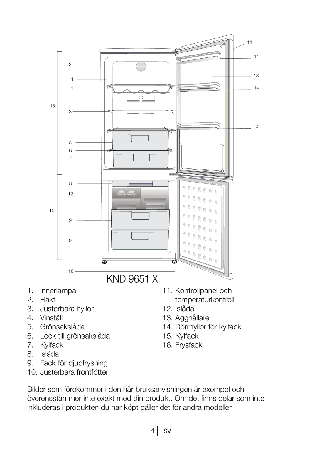 Blomberg KND 9651 A+, KND 9651 XA+ operating instructions Dörrhyllor för kylfack 