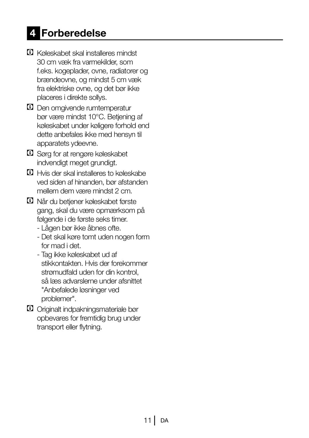 Blomberg KND 9651 XA+, KND 9651 A+ operating instructions Forberedelse 