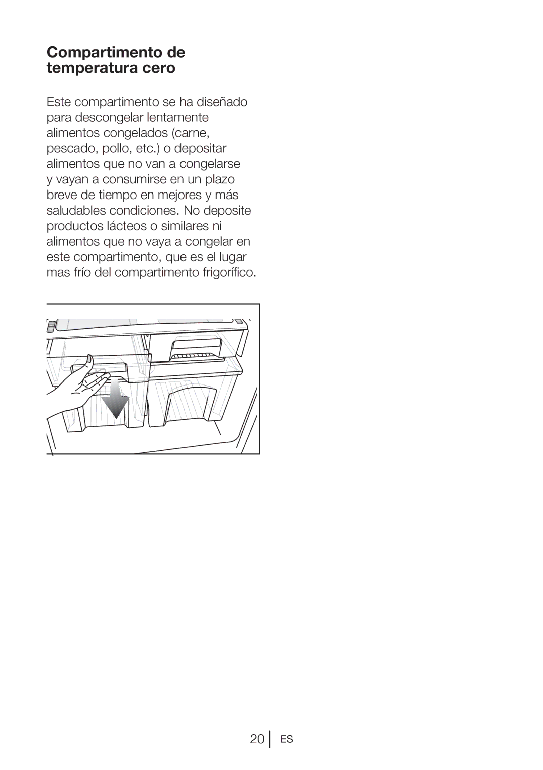 Blomberg KND 9861 XA++ manual Compartimento de temperatura cero 