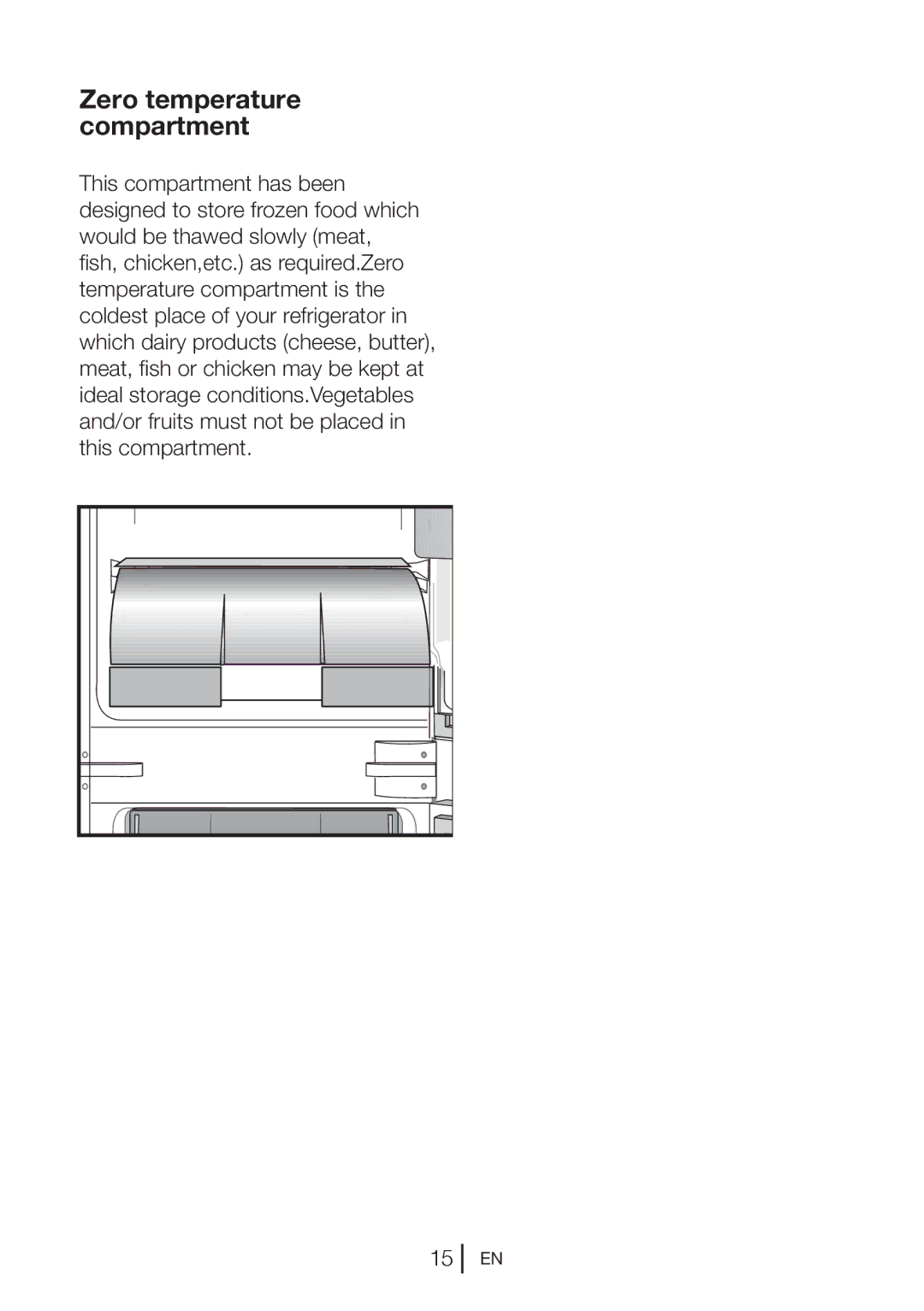 Blomberg KNM1551iFA+, KNM 1551 IA+ operating instructions Zero temperature compartment 