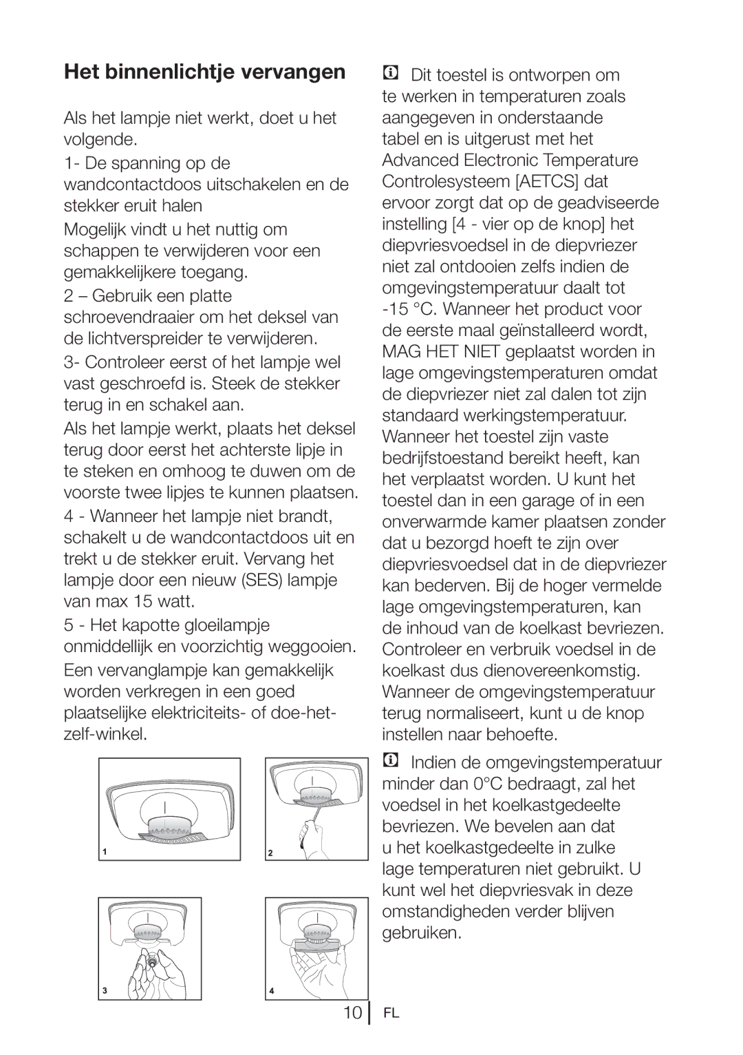 Blomberg KNM 1551 IA+, KNM1551iFA+ operating instructions Het binnenlichtje vervangen 