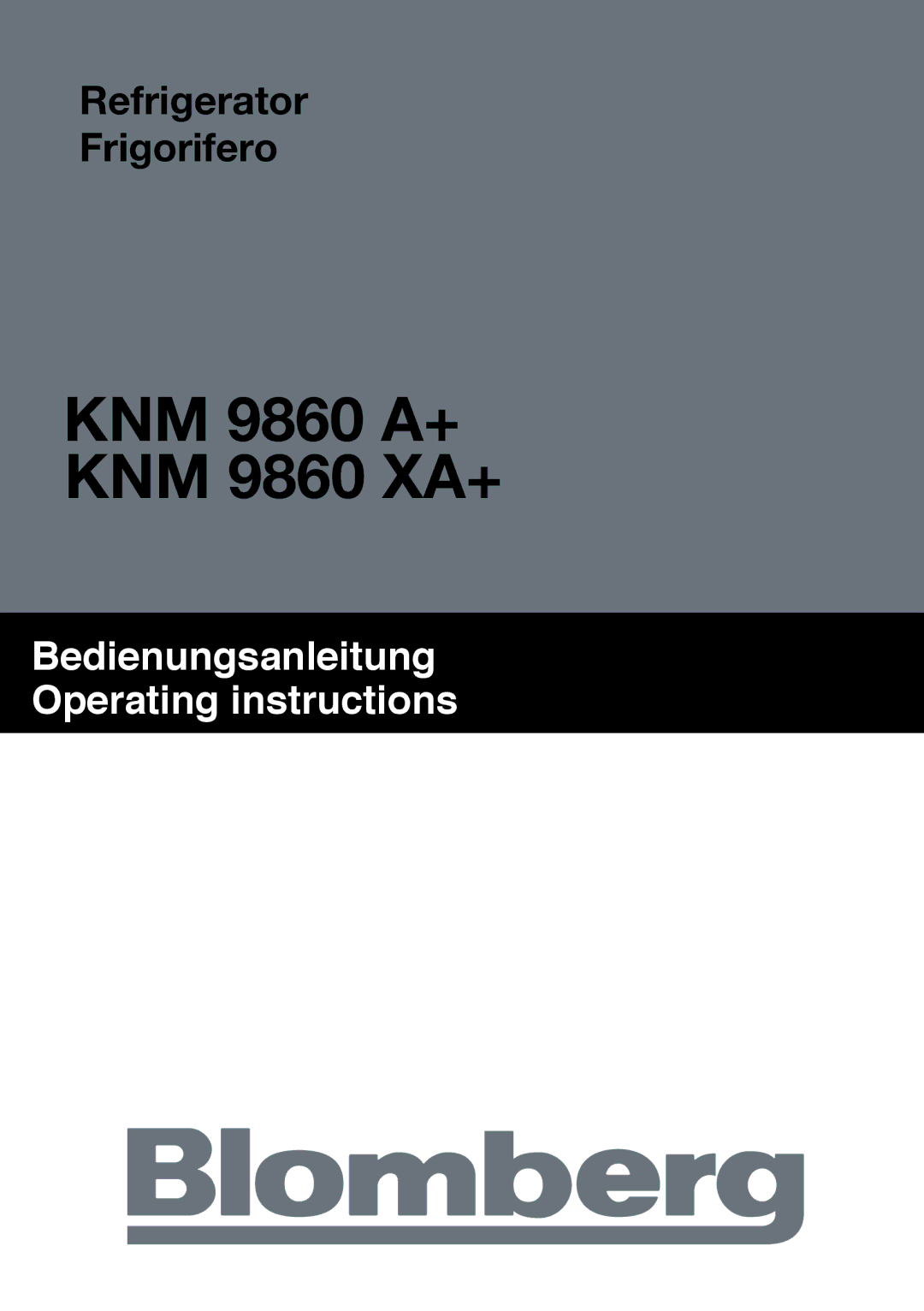 Blomberg manual KNM 9860 A+ KNM 9860 XA+ 