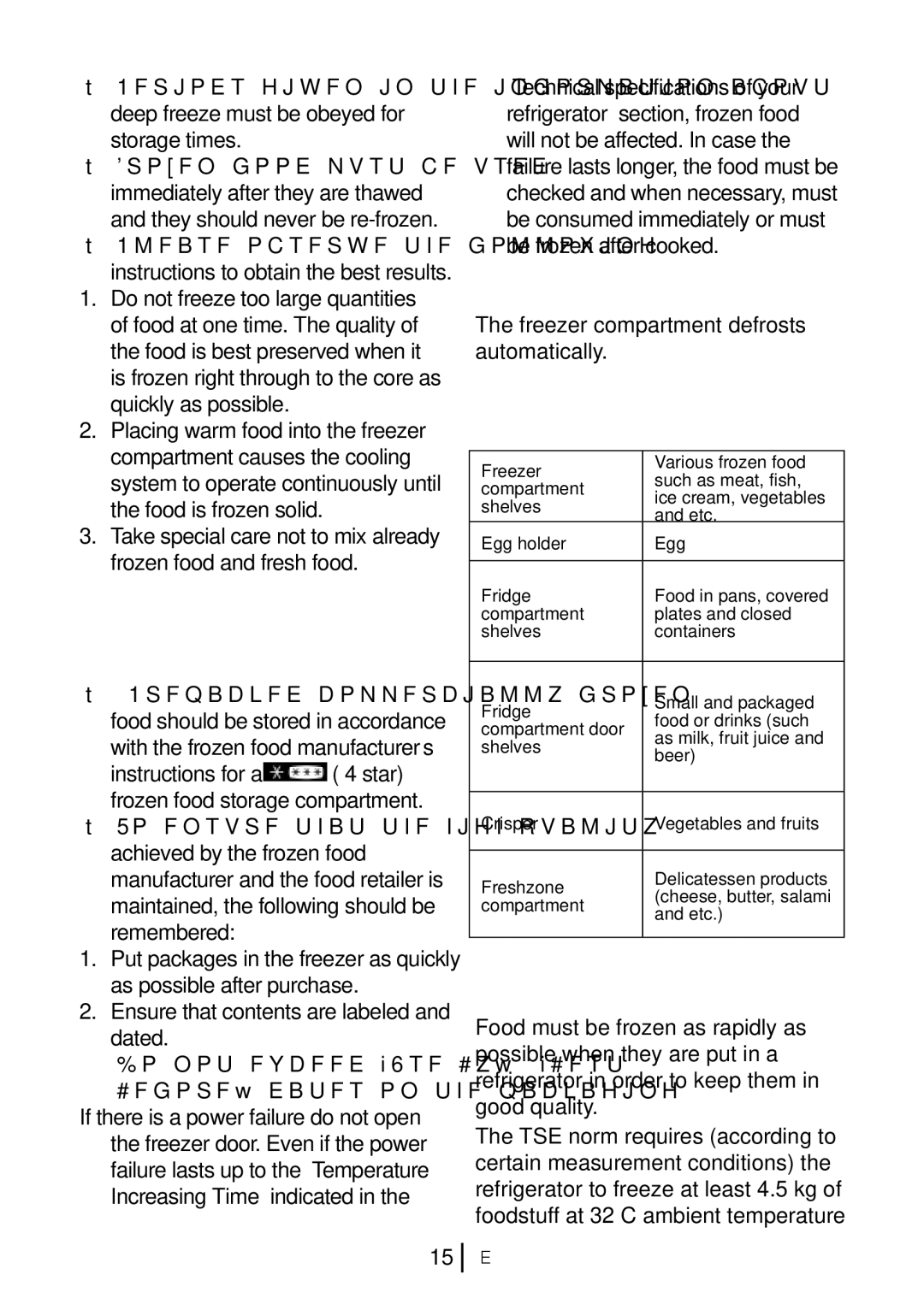 Blomberg KNM 9860 A+ manual Recommendations for preservation of frozen food, Placing the food, Deep-freeze information 