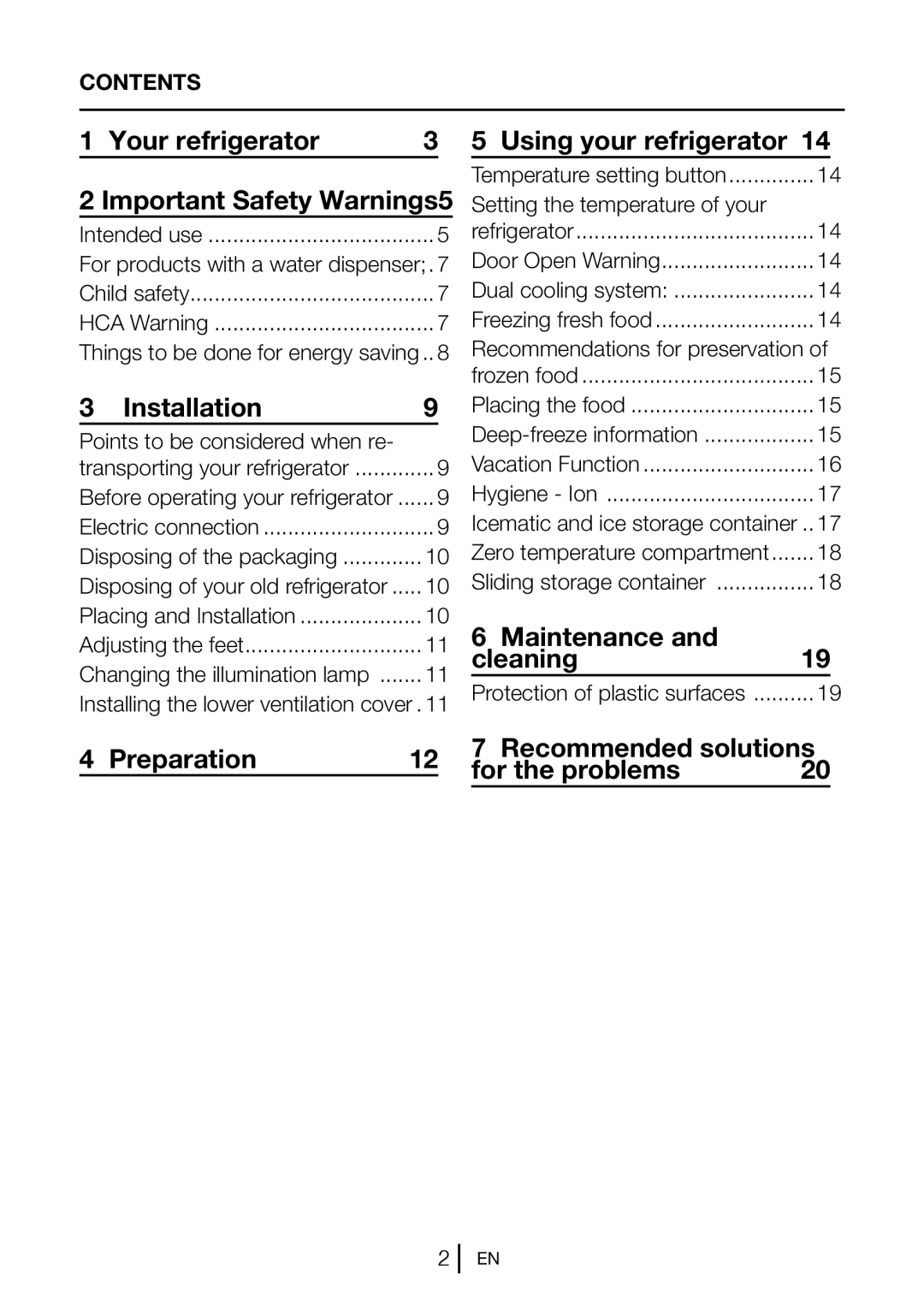 Blomberg KNM 9860 XA+, KNM 9860 A+ Your refrigerator Important Safety Warnings5, Installation, Using your refrigerator 