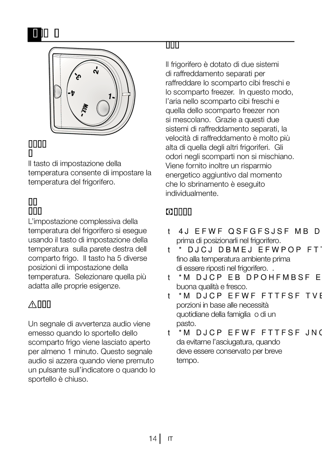 Blomberg KNM 9860 XA+, KNM 9860 A+ manual Utilizzo del frigorifero, Impostazione della temperatura del frigorifero 