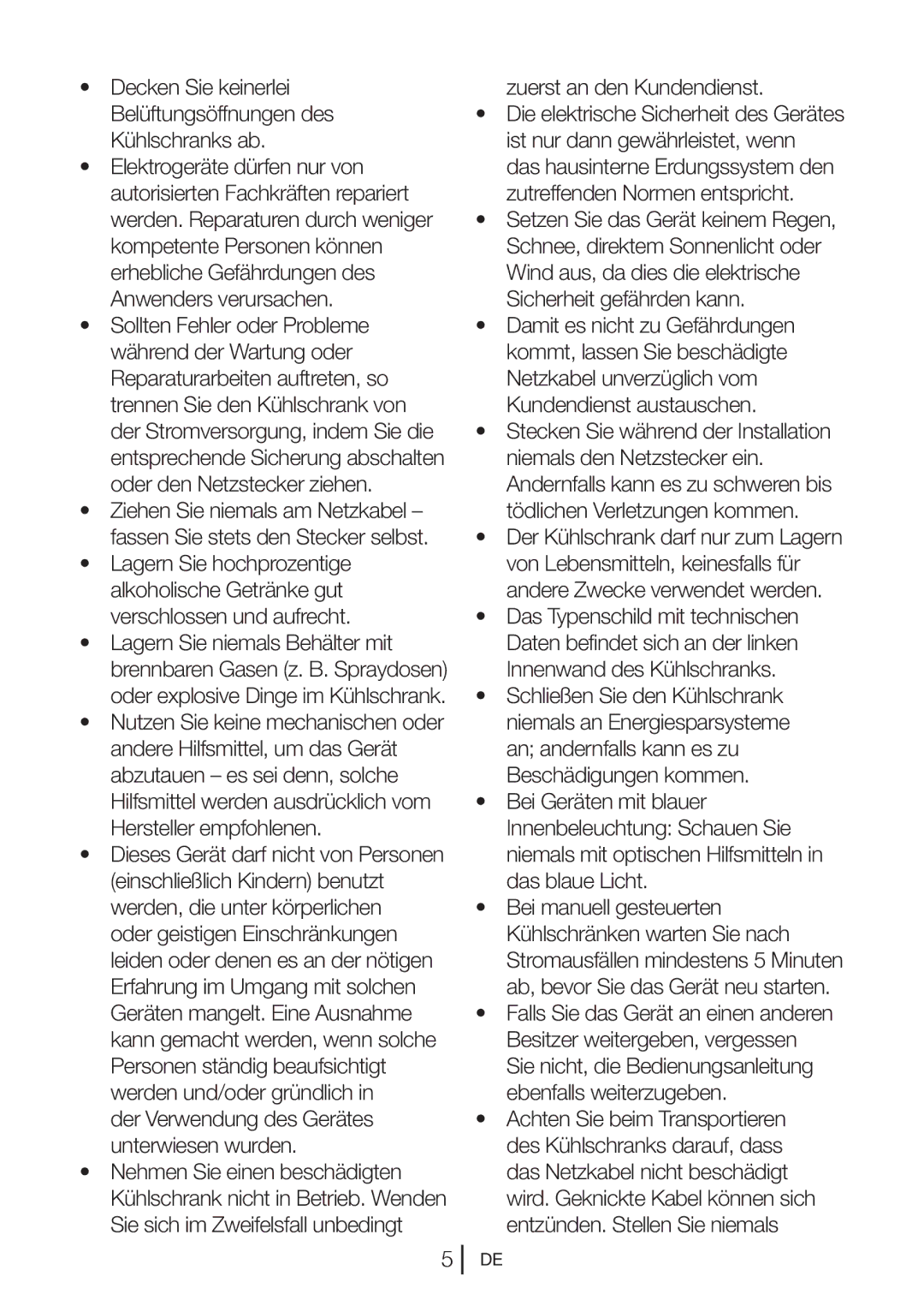 Blomberg KQD 1251 XA++ Dieses Gerät darf nicht von Personen, Nehmen Sie einen beschädigten, Zuerst an den Kundendienst 