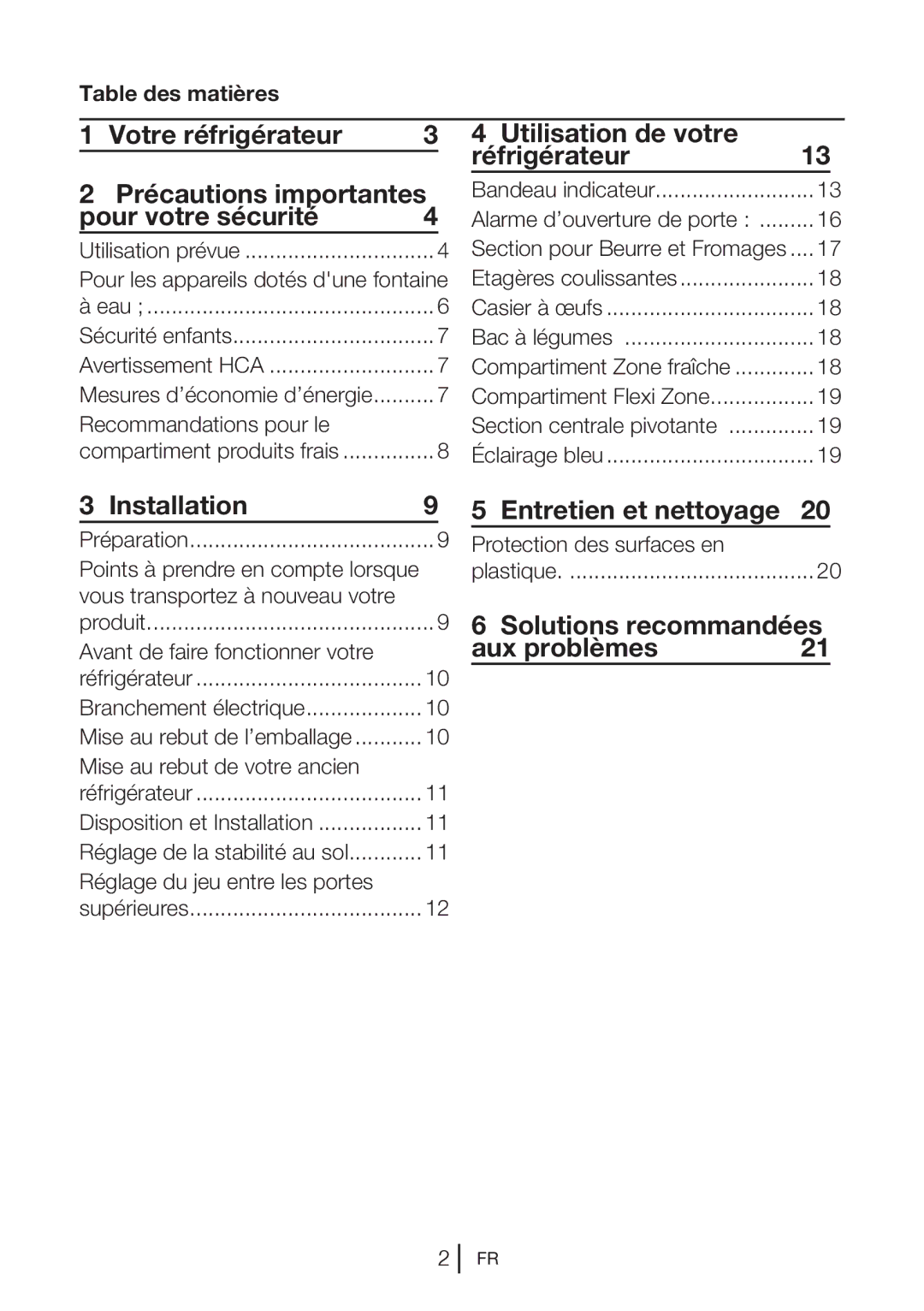 Blomberg KQD 1250 X Utilisation de votre Réfrigérateur13, Entretien et nettoyage, Solutions recommandées, Aux problèmes 