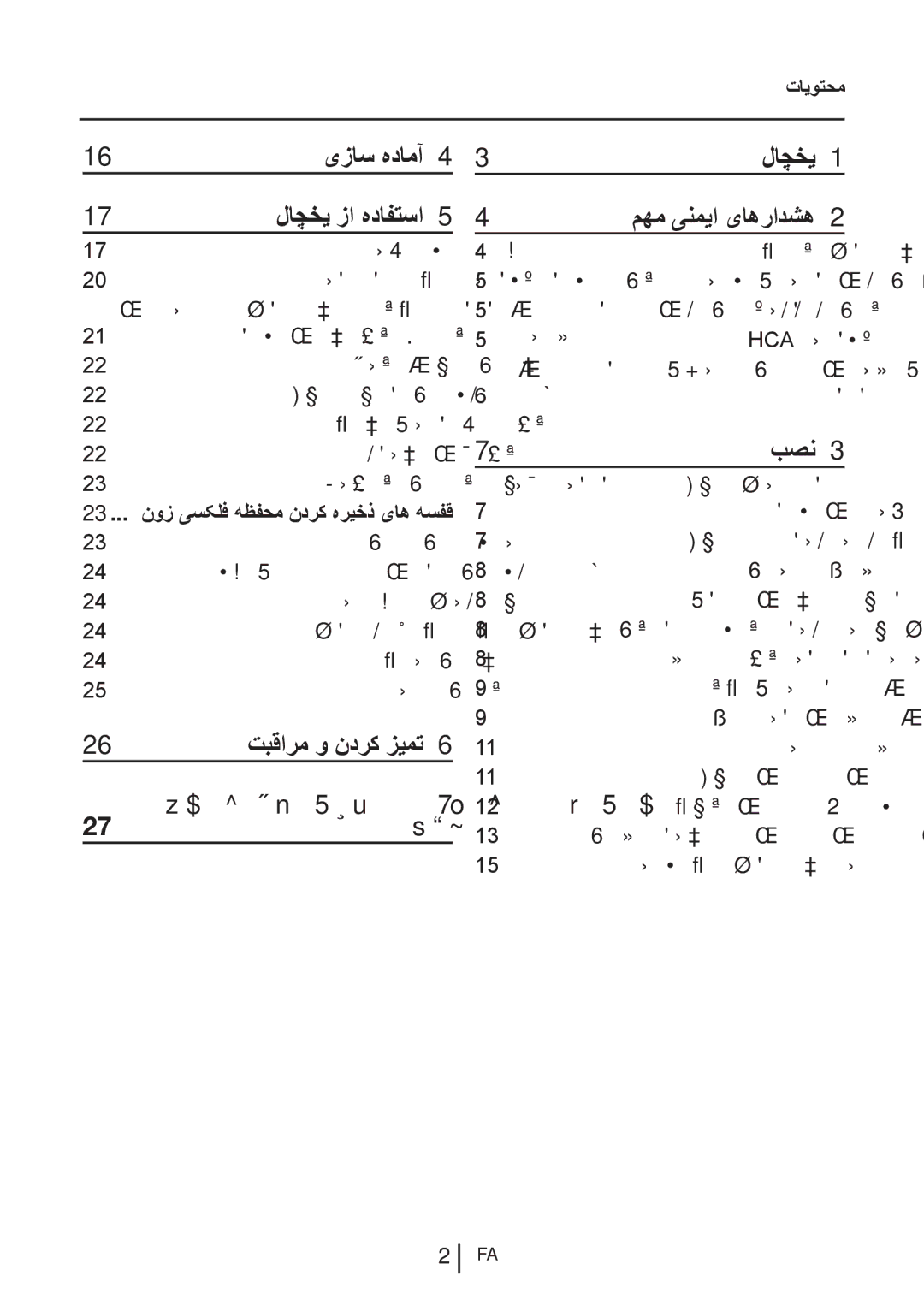 Blomberg KQD 1360X A++ manual یزاس هدامآ لاچخی زا هدافتسا, 26 تبقارم و ندرک زیمت, لاچخی مهم ینمیا یاهرادشه, بصن, تایوتحم 