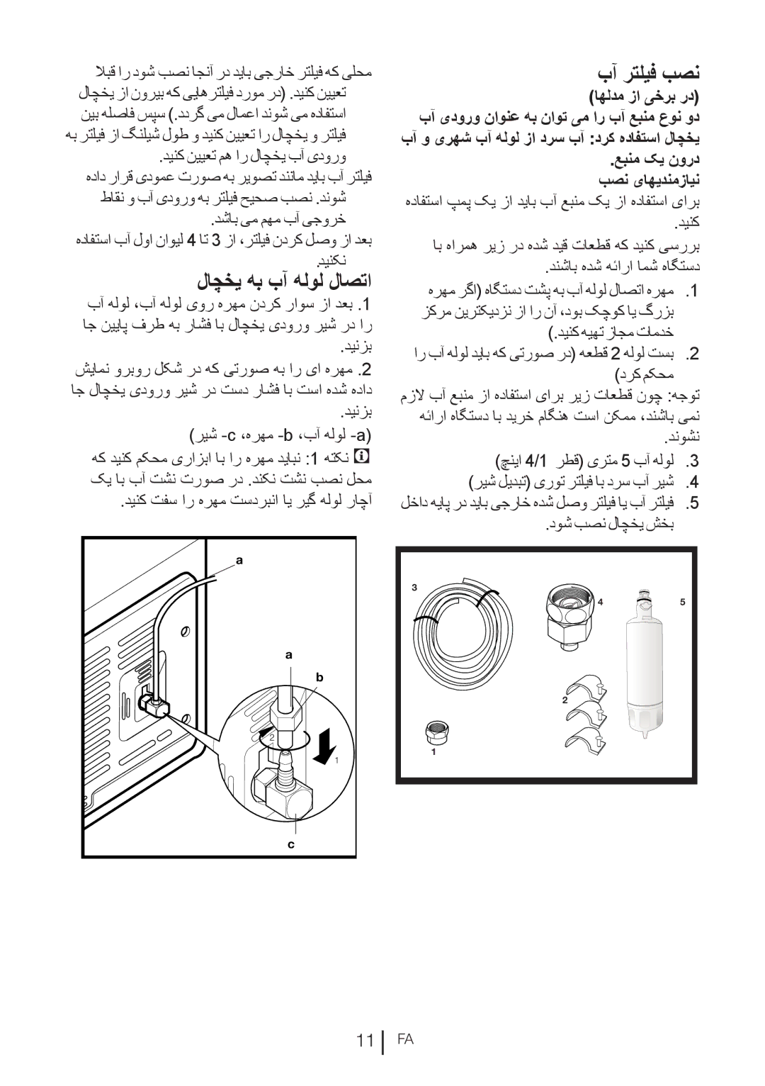 Blomberg KQD 1360X A++, KQD 1360E A+ manual لاچخی هب بآ هلول لاصتا, بآ رتلیف بصن 