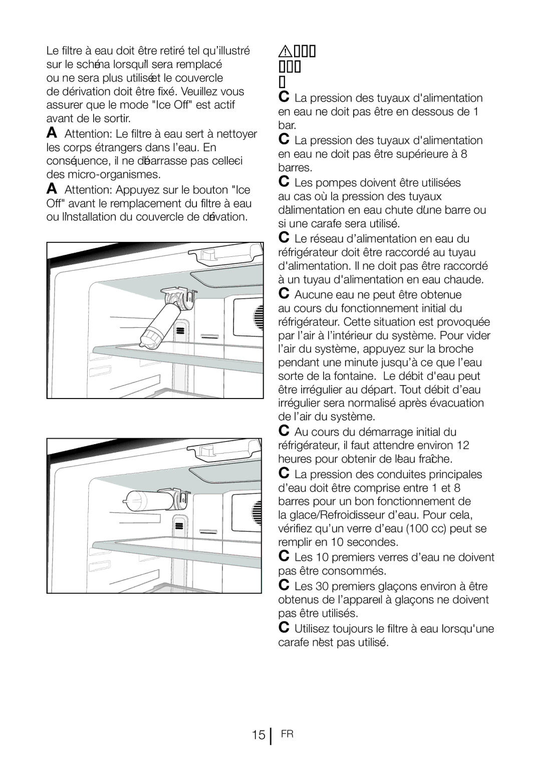 Blomberg KQD 1360E A+, KQD 1360X A++ manual Avant toute première utilisation du distributeur deau 