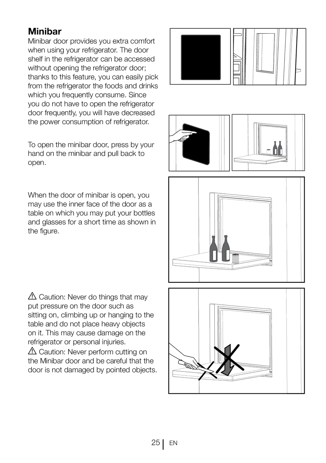 Blomberg KQD 1360X instruction manual Minibar 