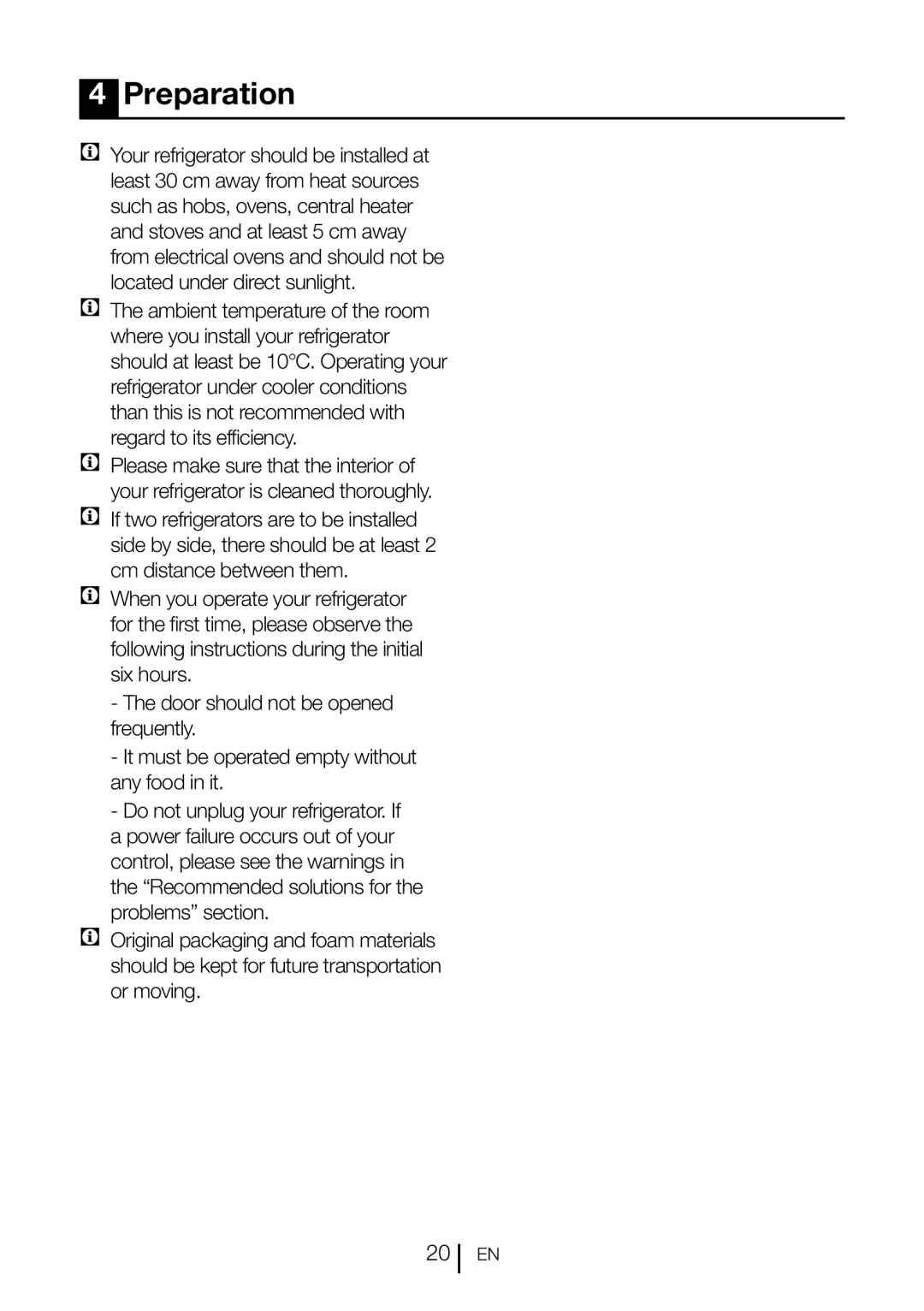 Blomberg KWD 9440 XA++, KWD 9440 X A+, KWD 9330 X A+, IWD 1005 XT, IWD 1004 XT, IWD 1004 ET instruction manual Preparation 