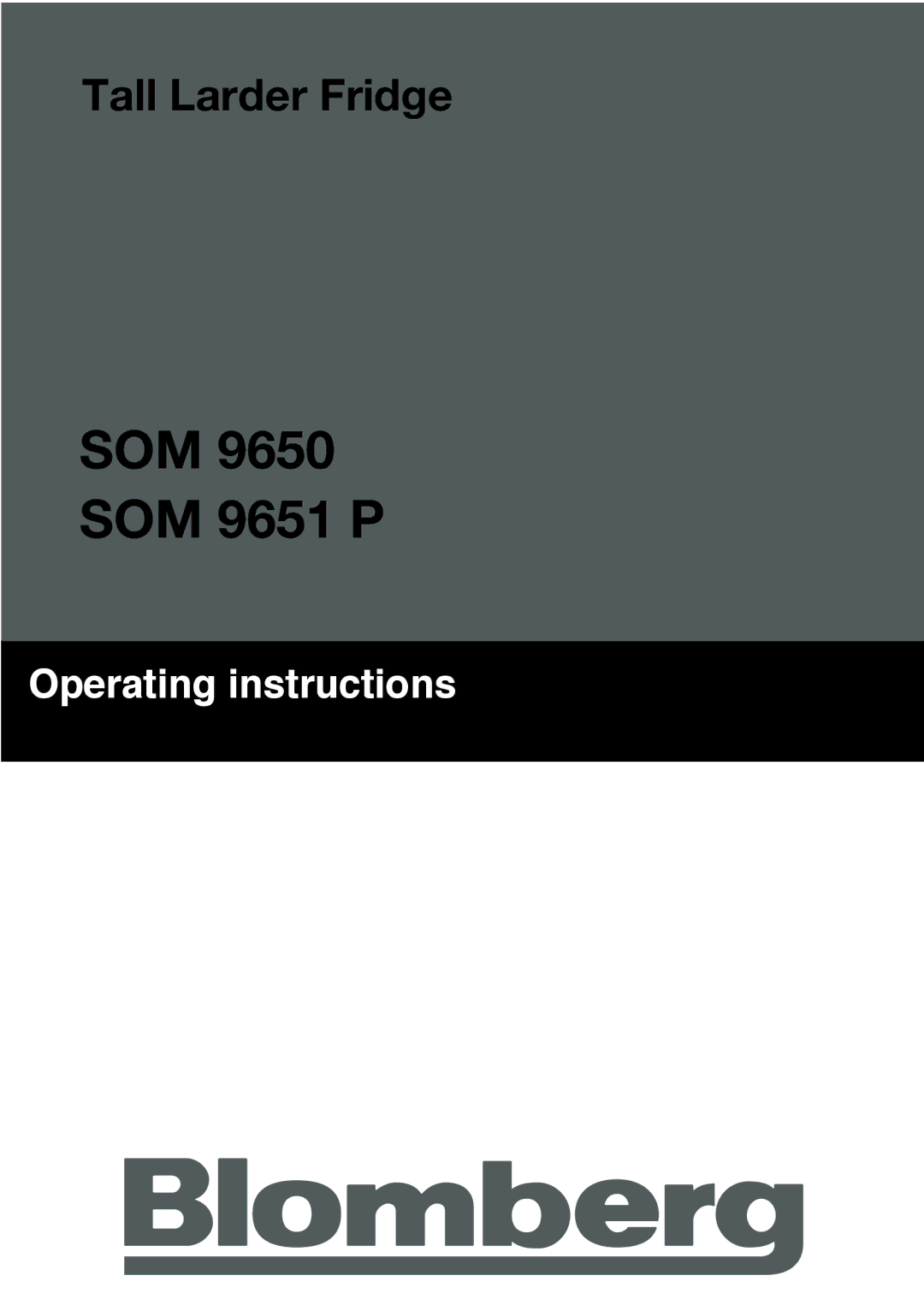 Blomberg SOM 9650 manual SOM SOM 9651 P 