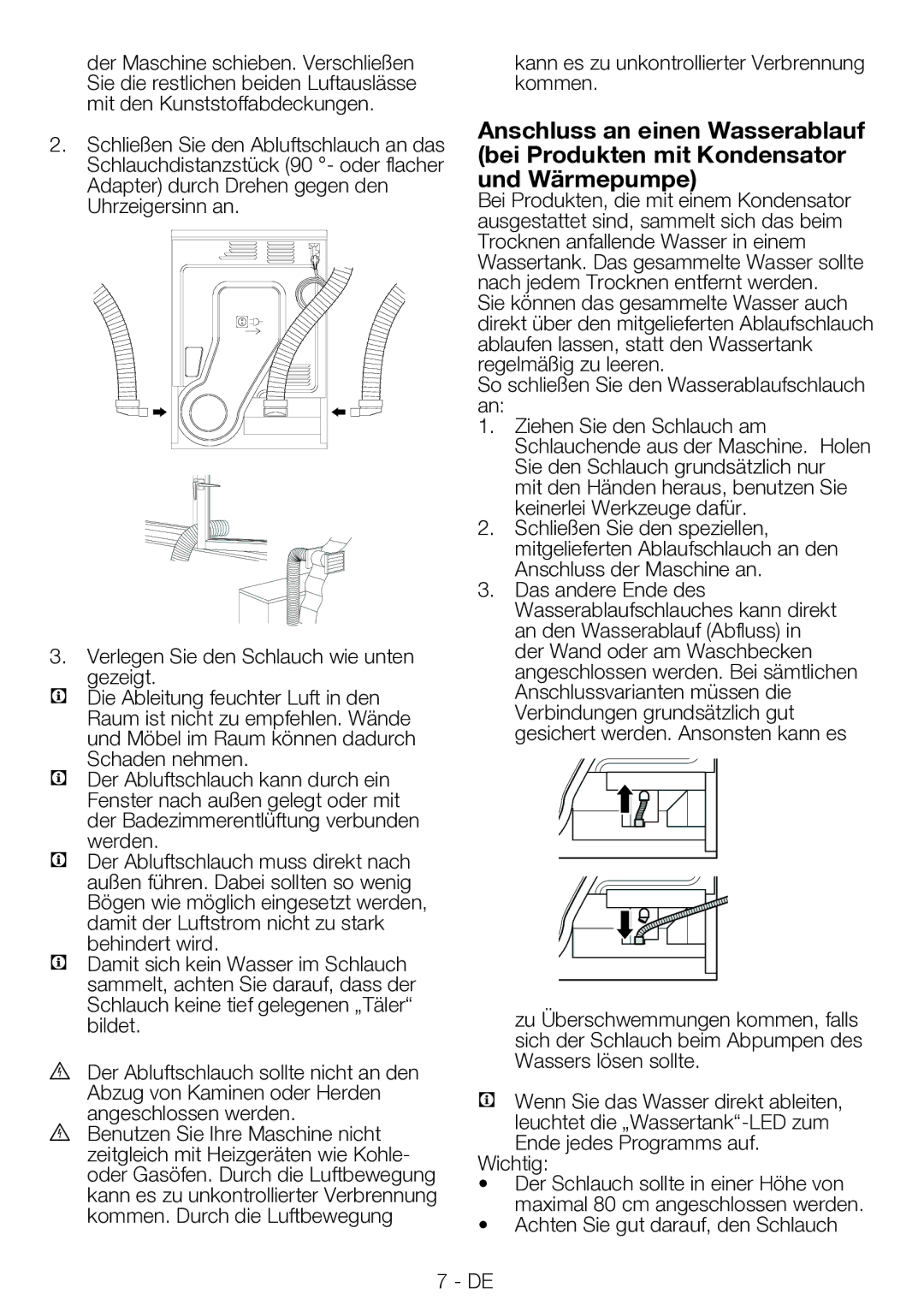 Blomberg TKF 7330 A manual Kann es zu unkontrollierter Verbrennung kommen, Anschluss der Maschine an 