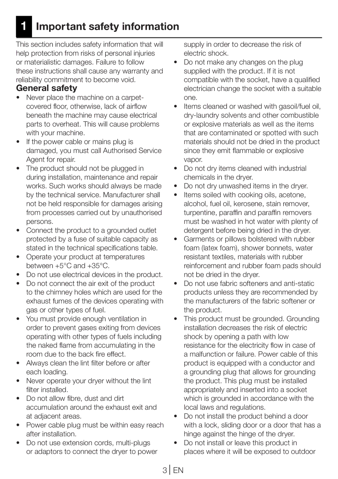 Blomberg TKF 8431 S, TKF 8431 A manual Important safety information, General safety 