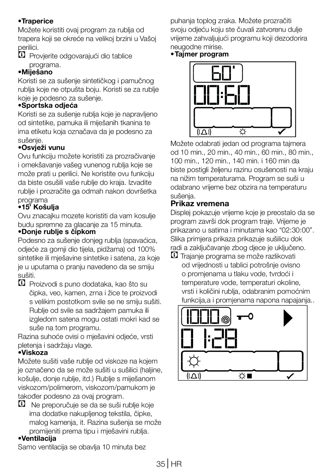 Blomberg TKF 8431 S, TKF 8431 A manual Prikaz vremena 