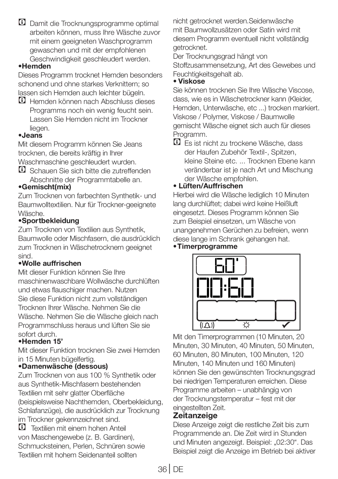 Blomberg TKF 9431 A manual Zeitanzeige 