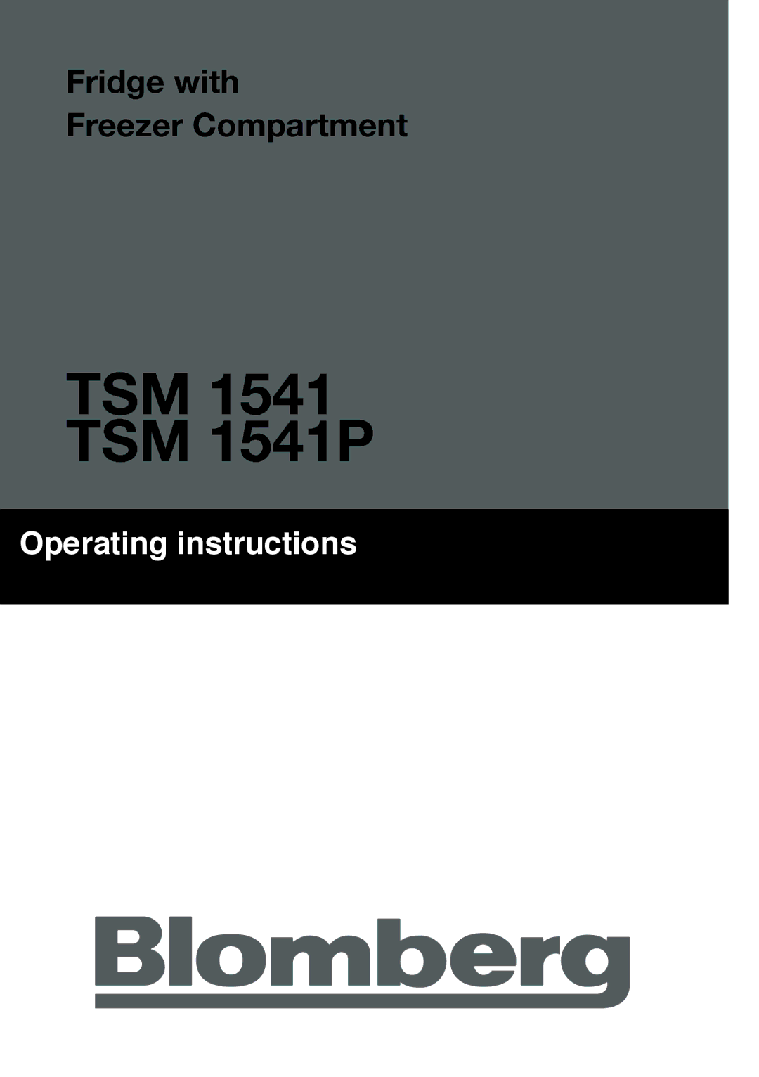 Blomberg manual TSM 1541 TSM 1541P 