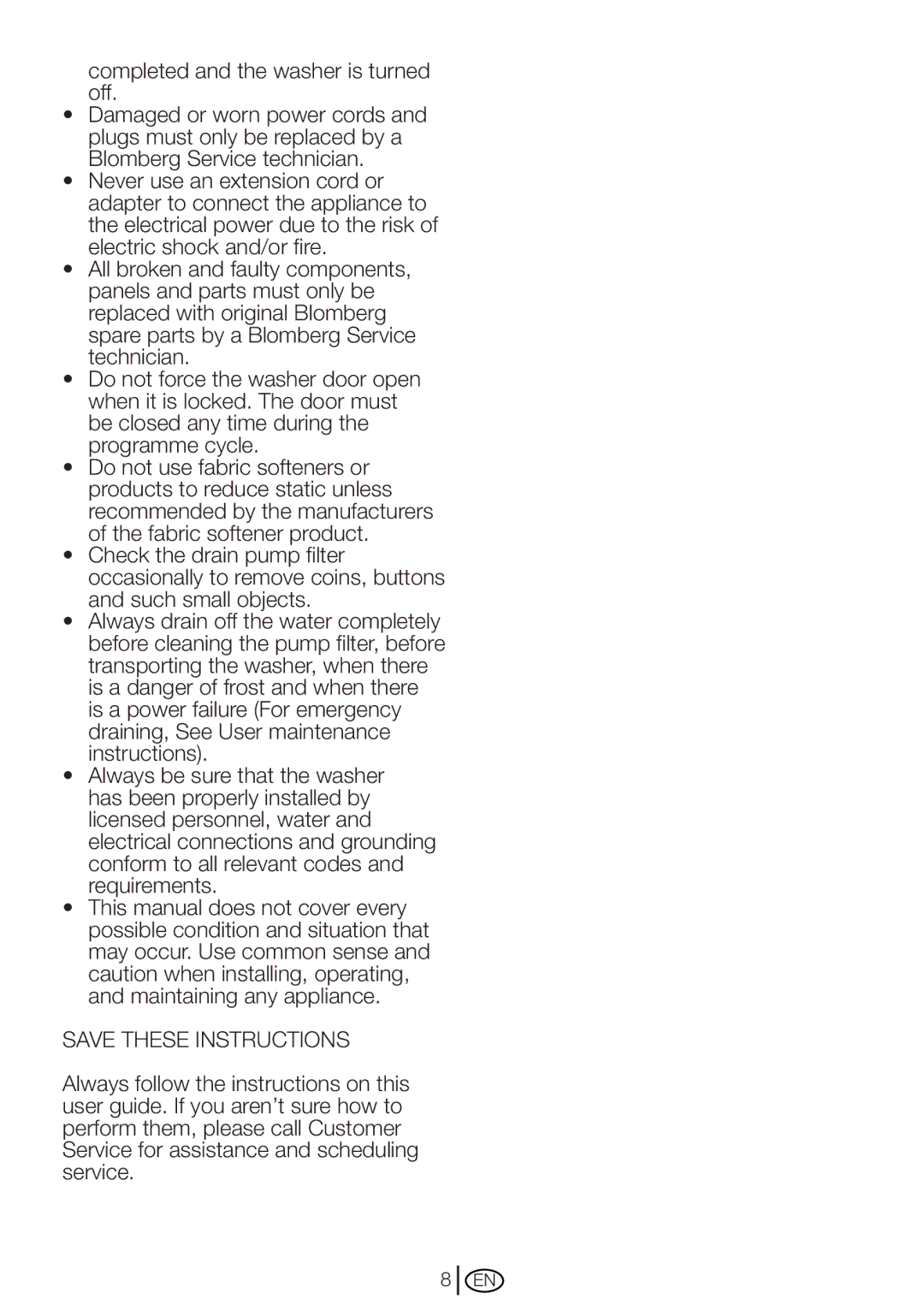 Blomberg WM 67121 NBL00 installation instructions 