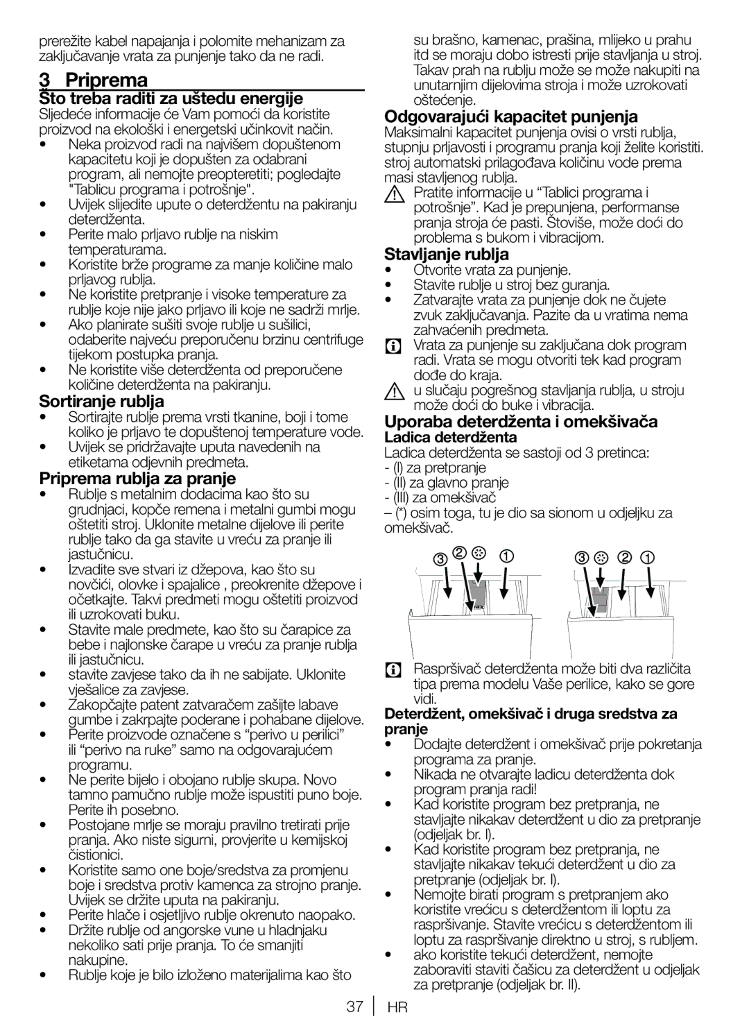 Blomberg WNF 5100 WE, WNF 5180 WE user manual Priprema 