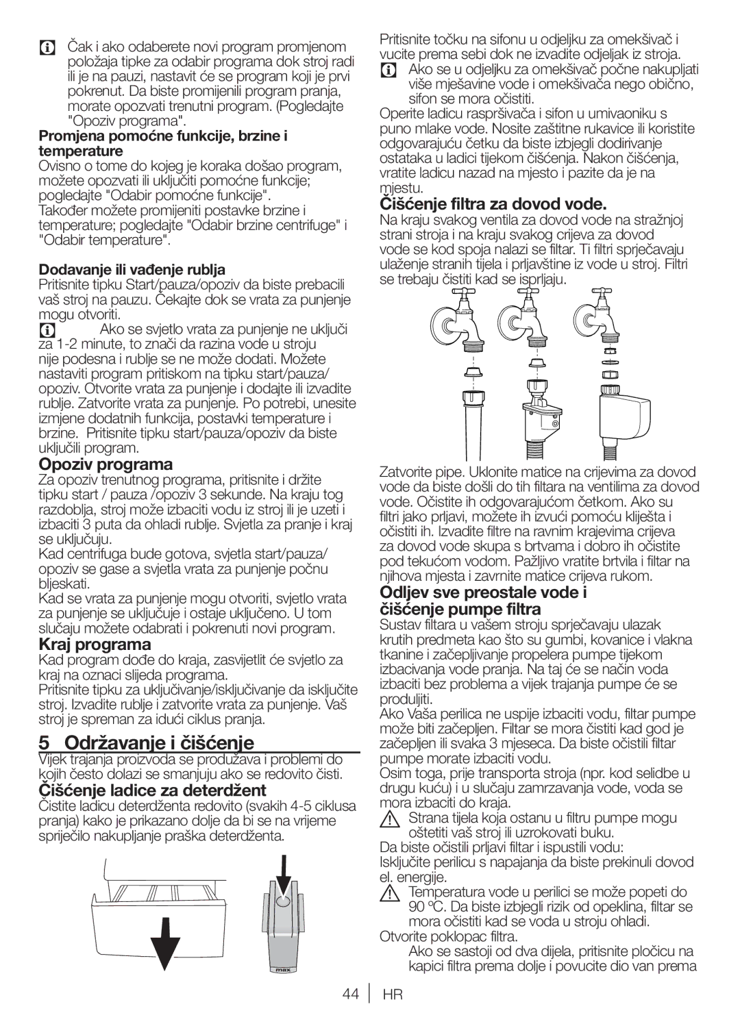 Blomberg WNF 5180 WE, WNF 5100 WE user manual Održavanje i čišćenje 