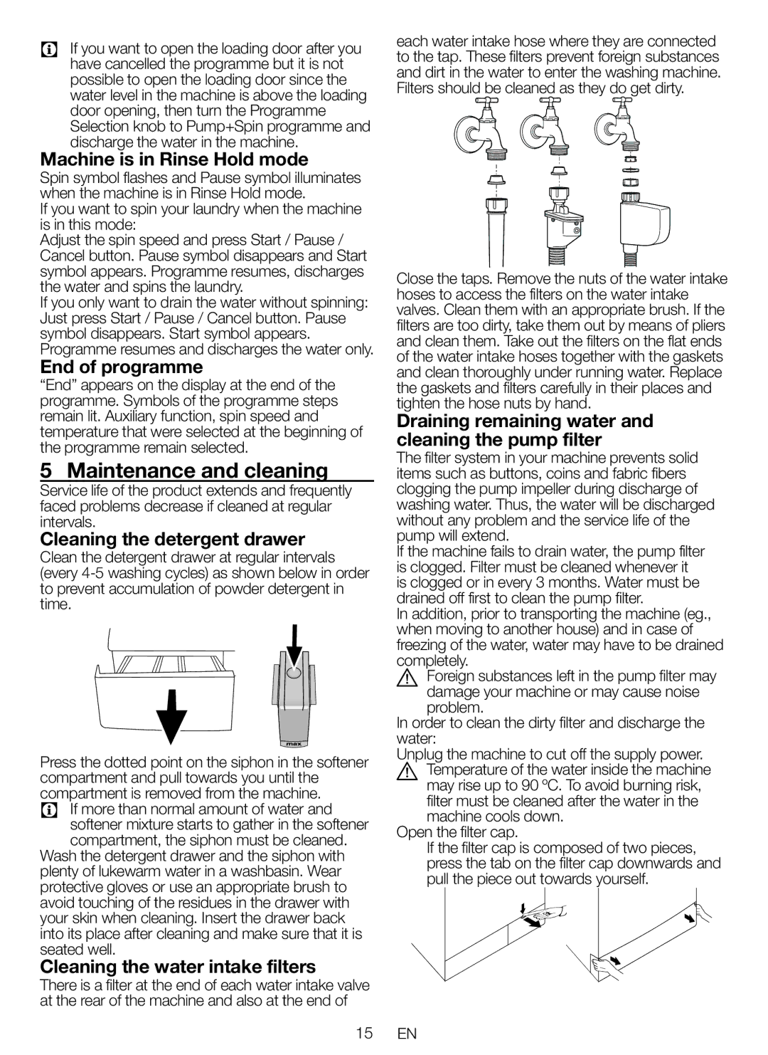 Blomberg WNF 5441 AE20 user manual Maintenance and cleaning 