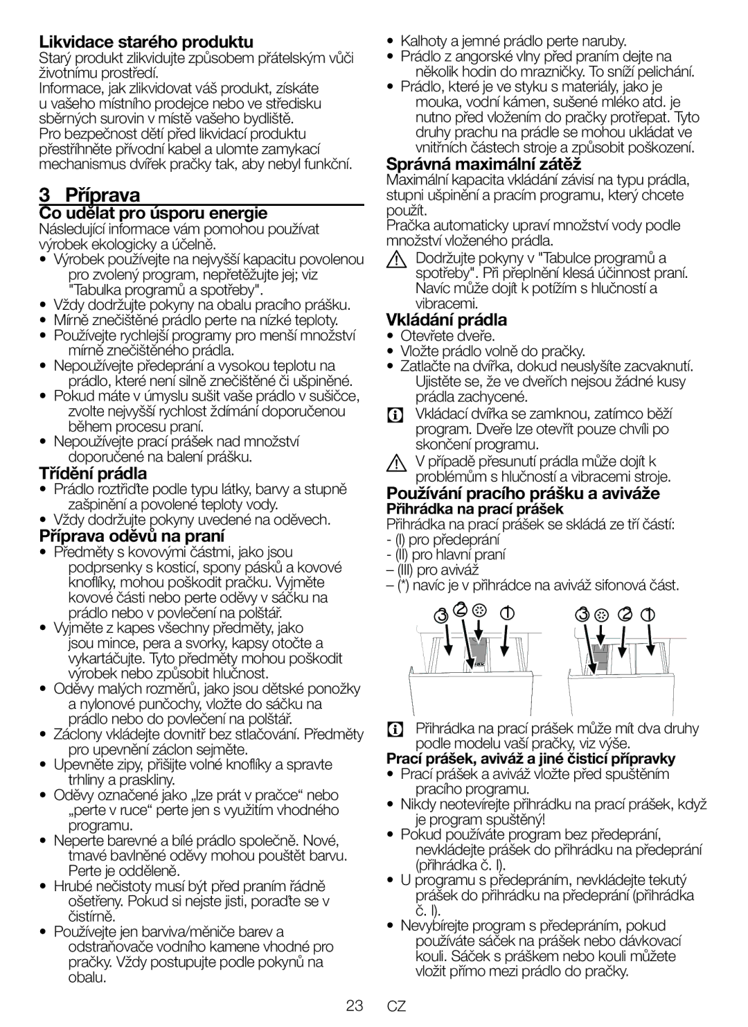 Blomberg WNF 5441 AE20 user manual Příprava 