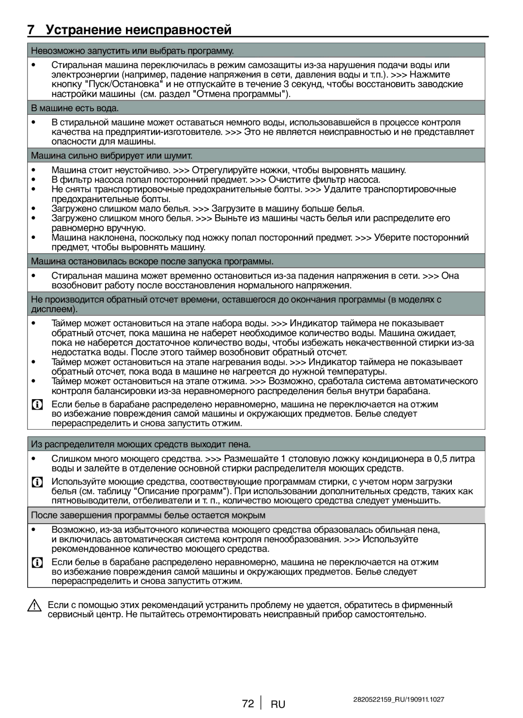 Blomberg WNF 5441 AE20 user manual Устранение неисправностей, Предохранительные болты 