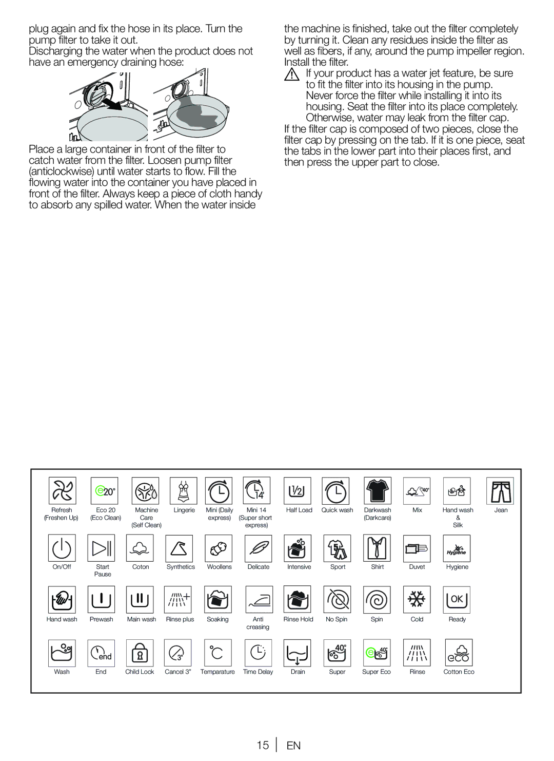 Blomberg WNF 6221 WE 20, WNF 6280 WE 20, WNF 6200 WE 20 user manual Eco 