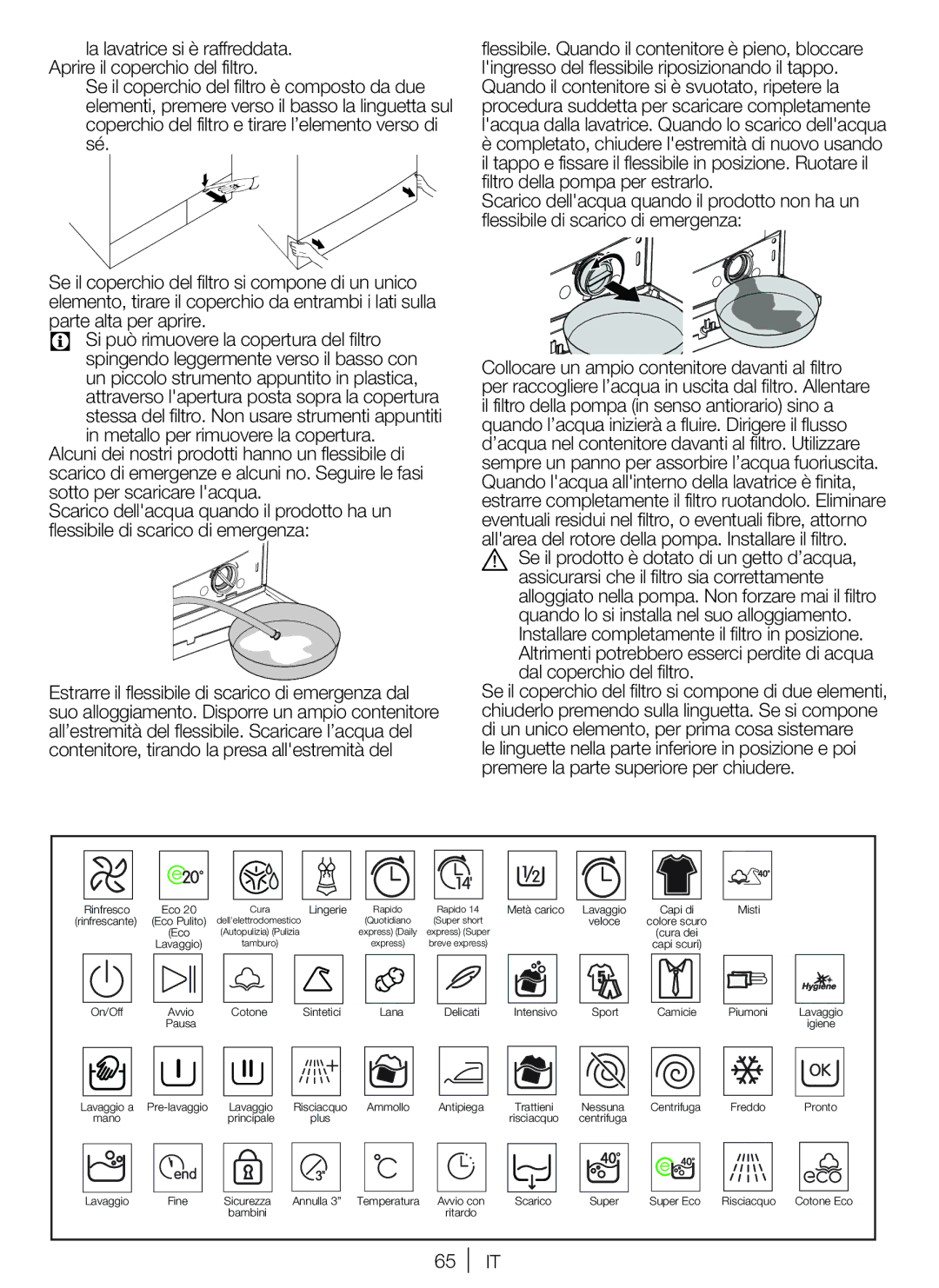 Blomberg WNF 6200 WE 20, WNF 6221 WE 20, WNF 6280 WE 20 user manual On/Off 