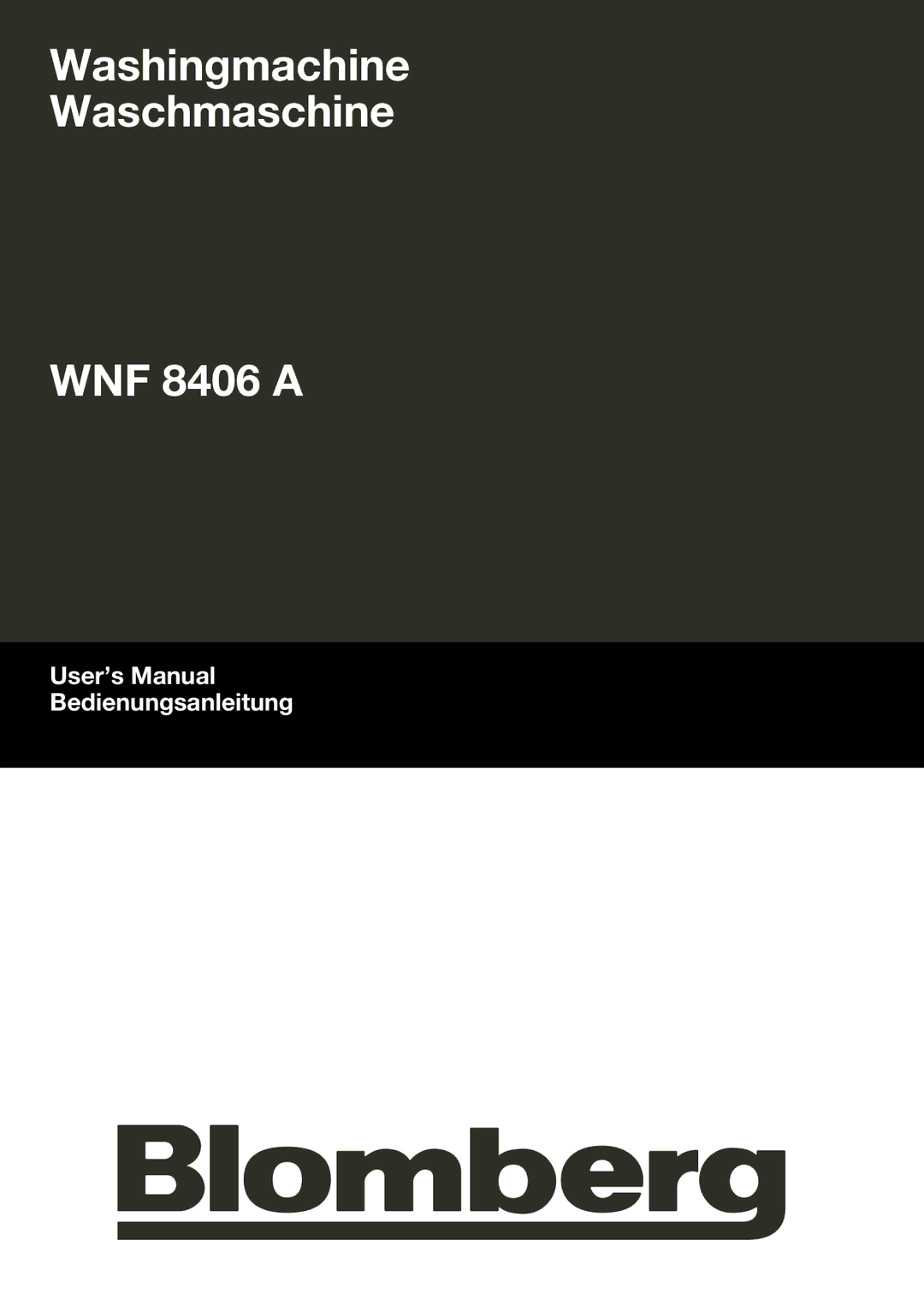 Blomberg WNF 8406A user manual WNF 8406 a 