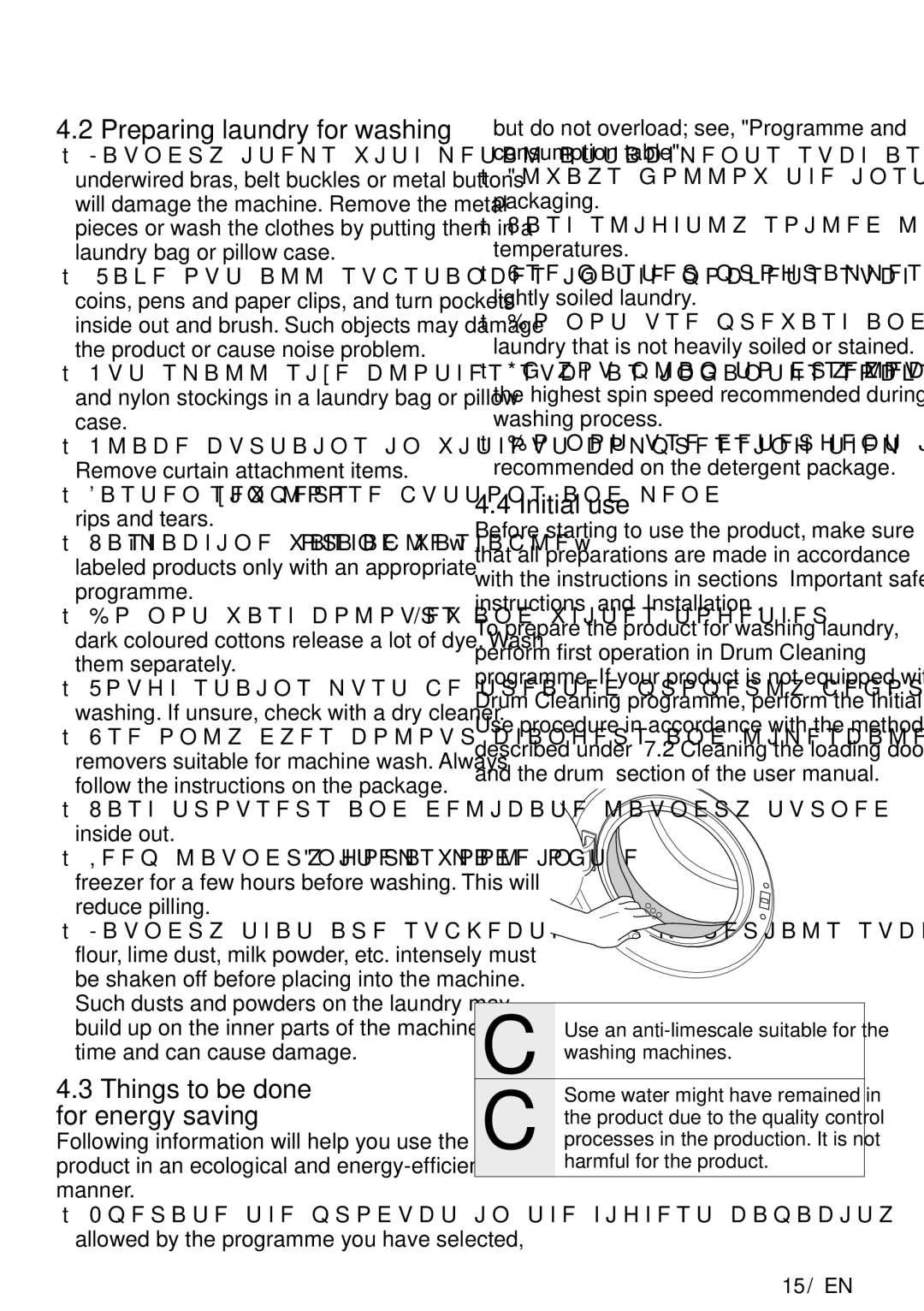 Blomberg WNF 8441 AE20 Preparation Preparing laundry for washing, Initial use, Things to be done for energy saving 