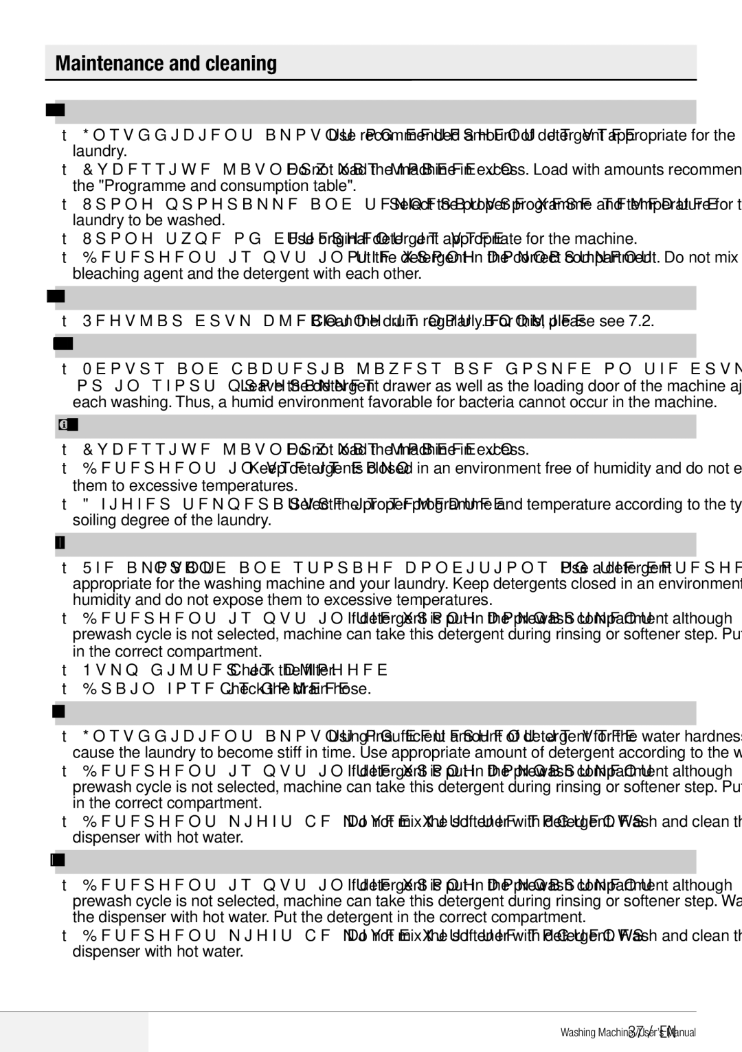 Blomberg WNF 8441 AE20 user manual 37 / EN, It does not rinse well 