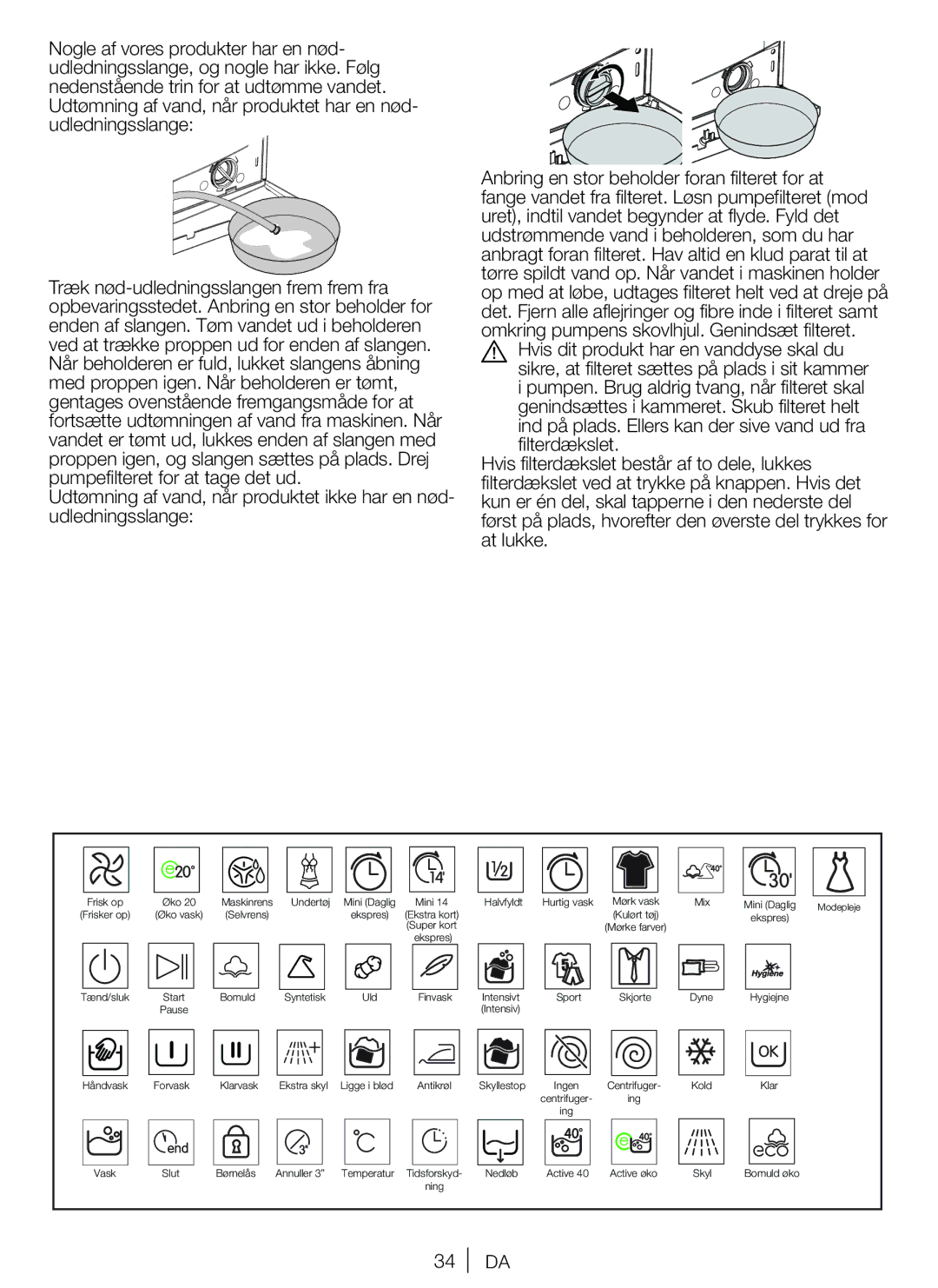 Blomberg WNF 8427 ACE 40, WNF 8447 AE 40, WNF 8467 ACE 40 user manual Kulørt tøj 