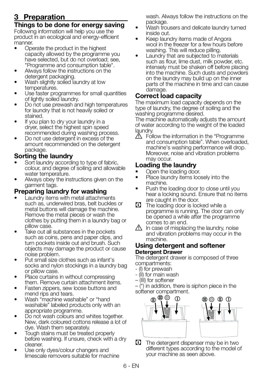 Blomberg WNF9422SC20 user manual Preparation 