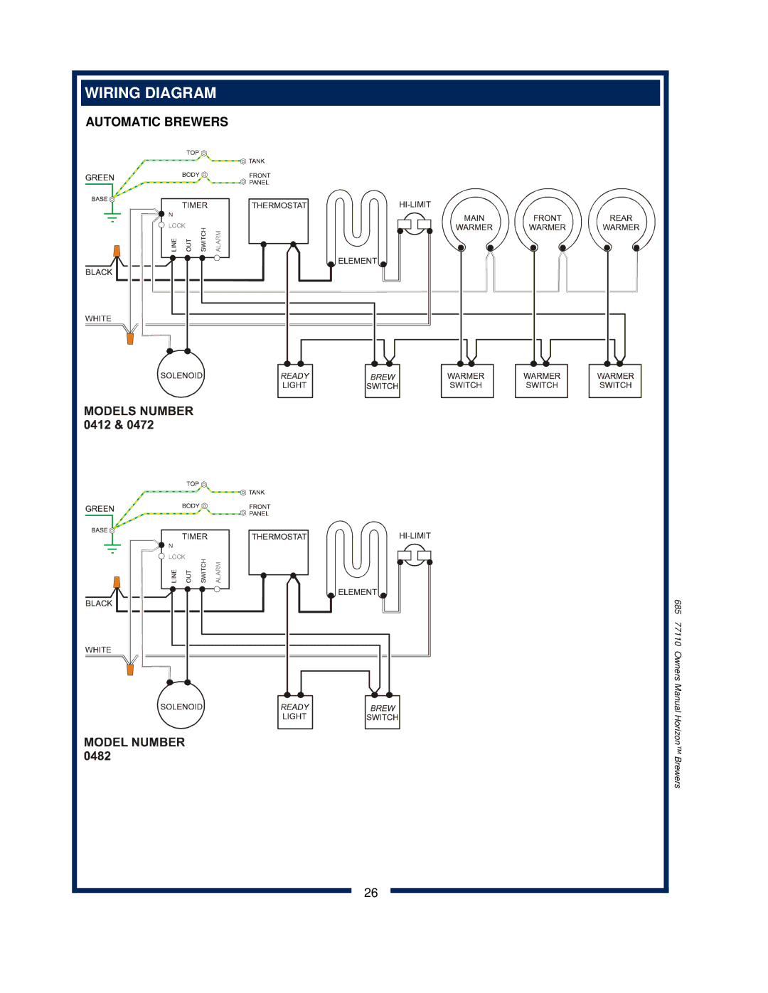 Bloomfield 0482, 0412, 0443, 0471, 0472 owner manual Wiring Diagram 