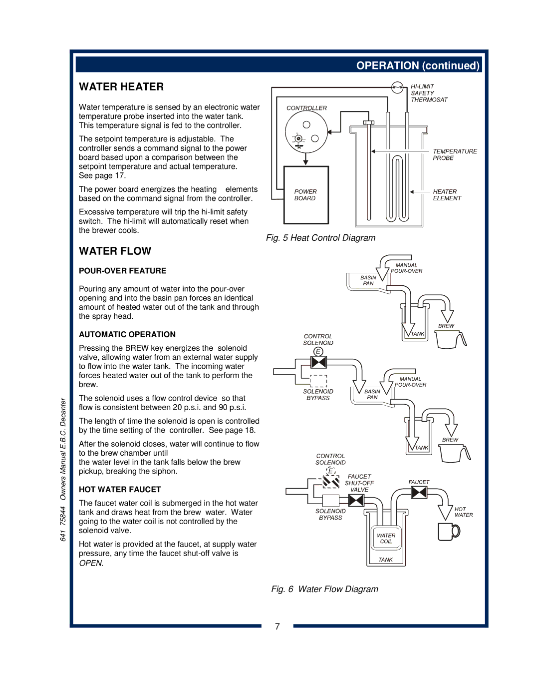 Bloomfield 1012, 1040, 1072 owner manual Water Heater 