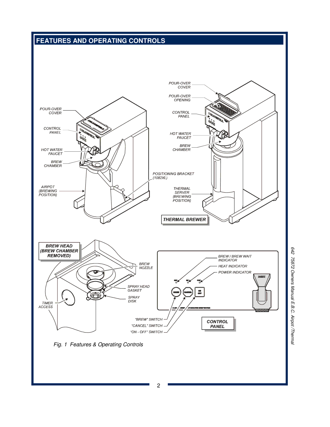 Bloomfield 1088, 1086, 1080, 1082XL owner manual Features and Operating Controls 